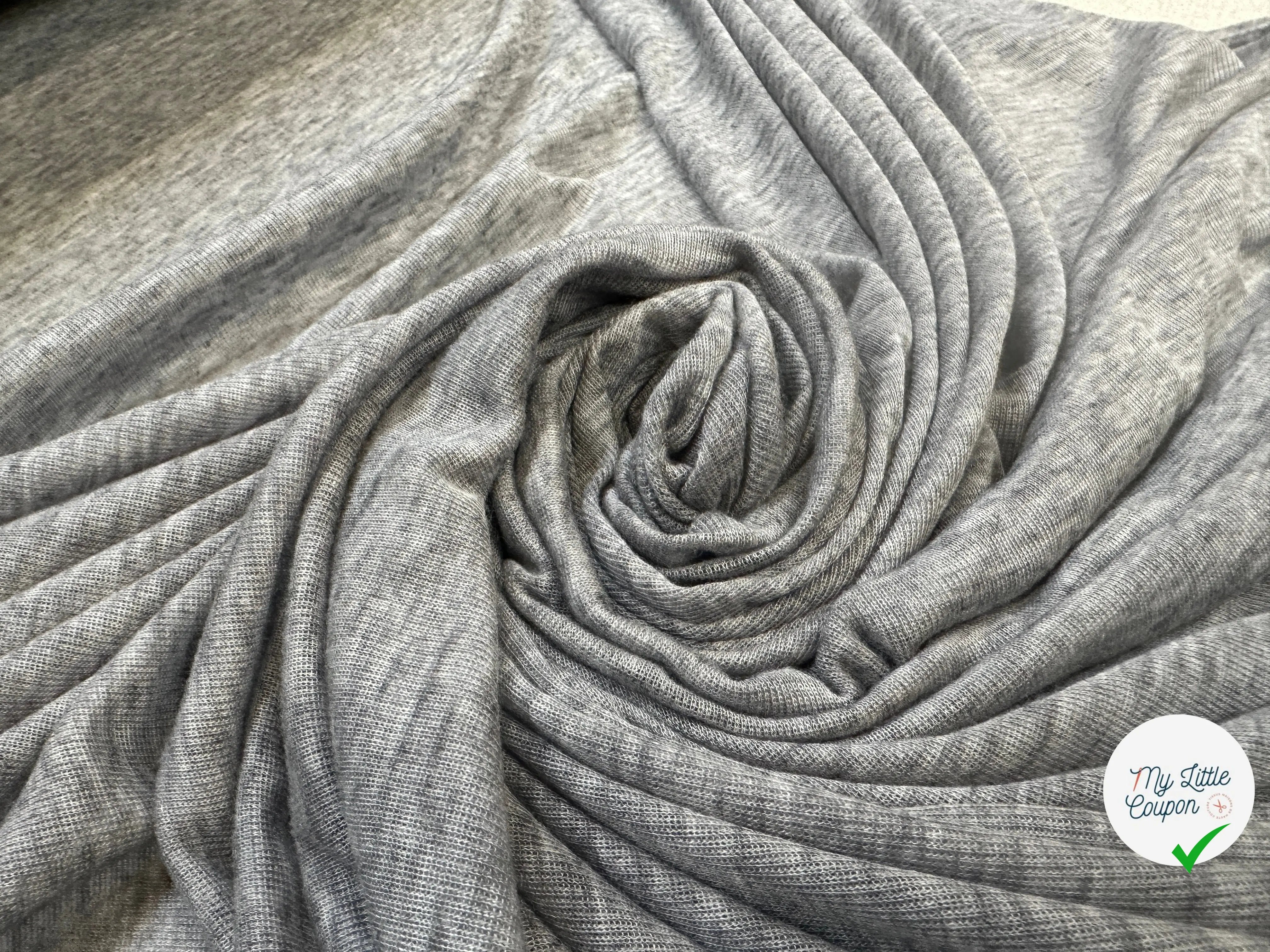 JERSEY VISCOSE TRÈS FIN GRIS CHINÉ - My Little Coupon