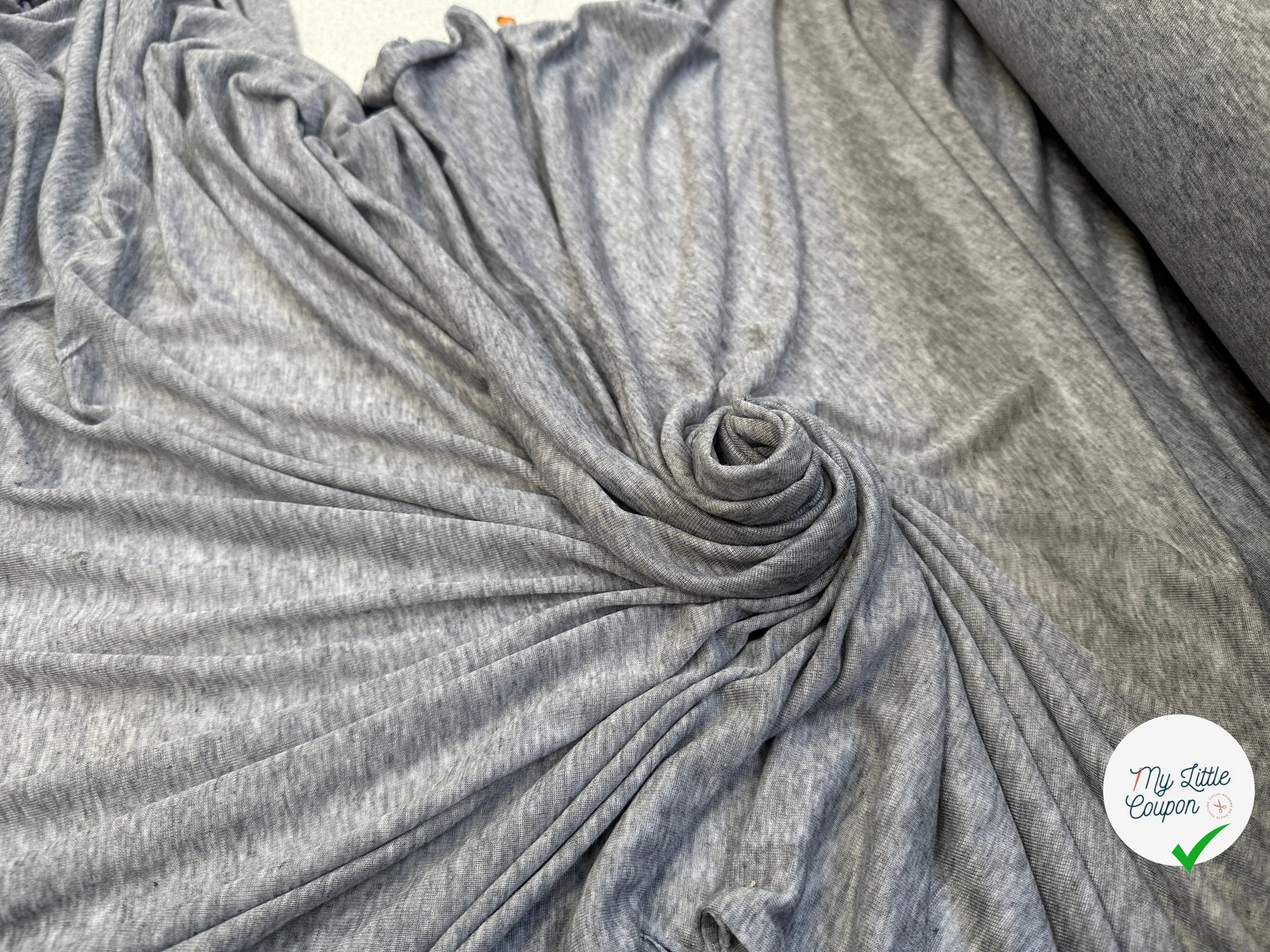 JERSEY VISCOSE TRÈS FIN GRIS CHINÉ - My Little Coupon