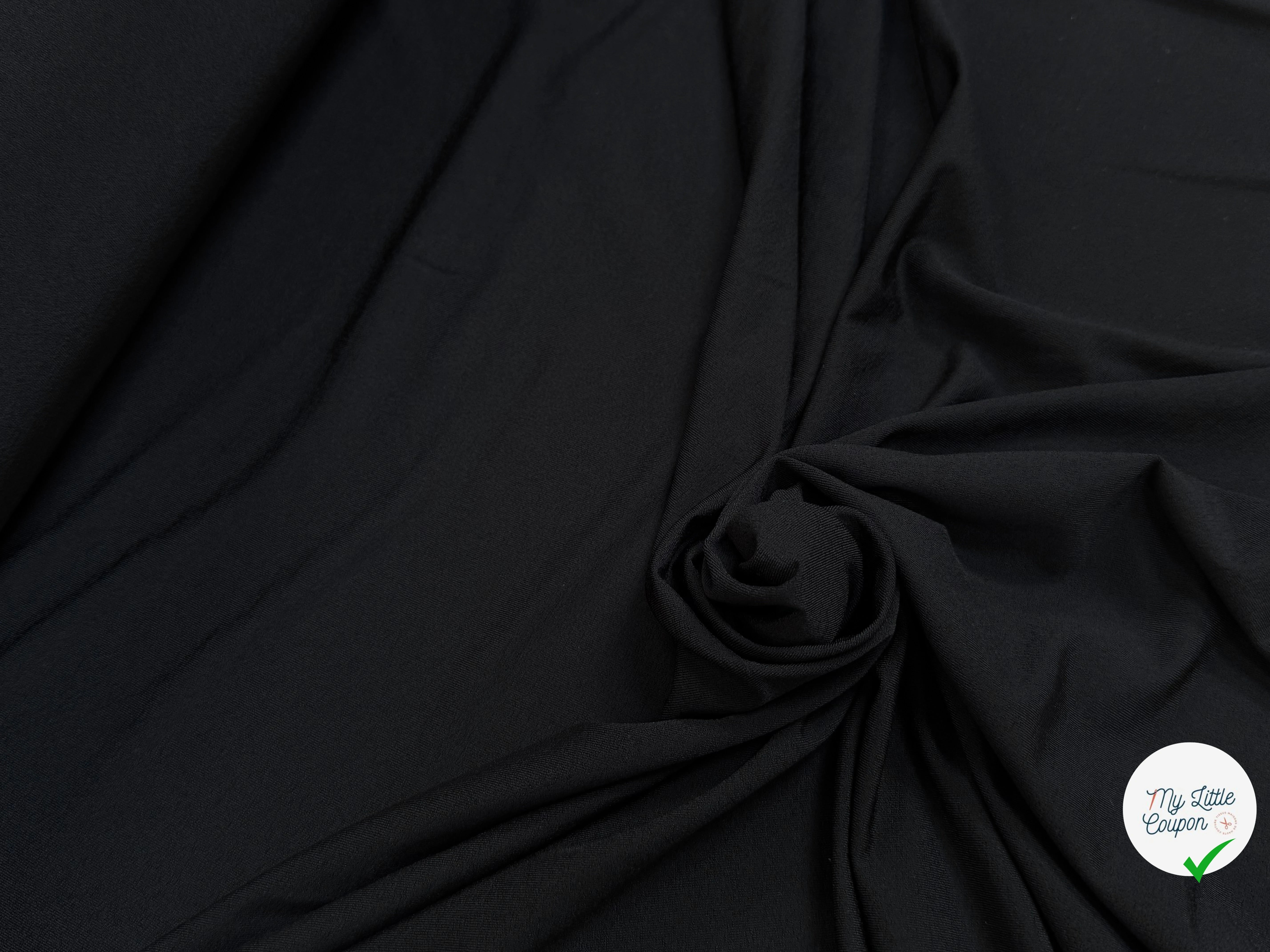 JERSEY VISCOSE ULTRA STRETCH DOUX PEACHSKIN NOIR - My Little Coupon