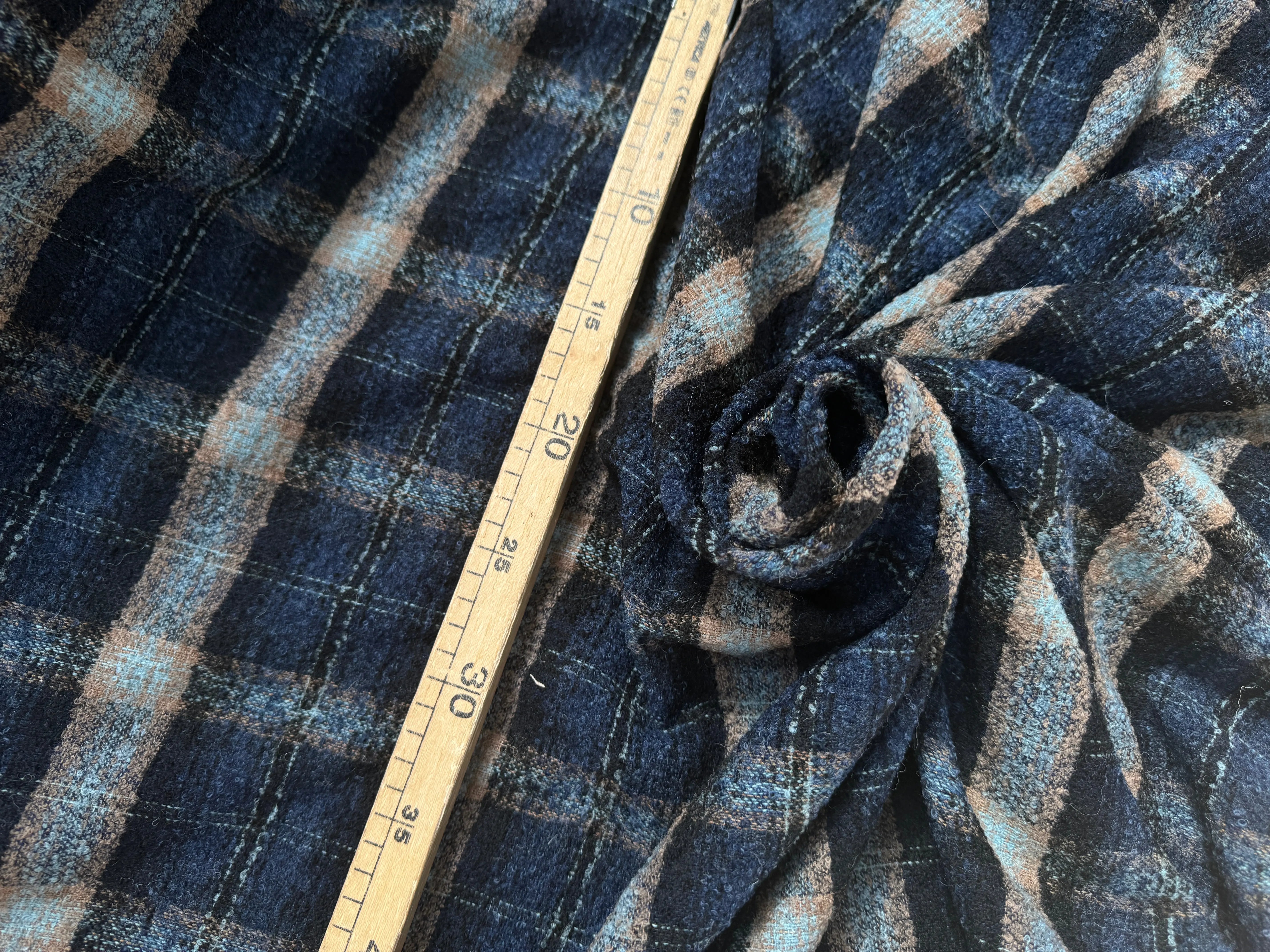LAINAGE BOUCLETTE CARREAUX BLEU - My Little Coupon