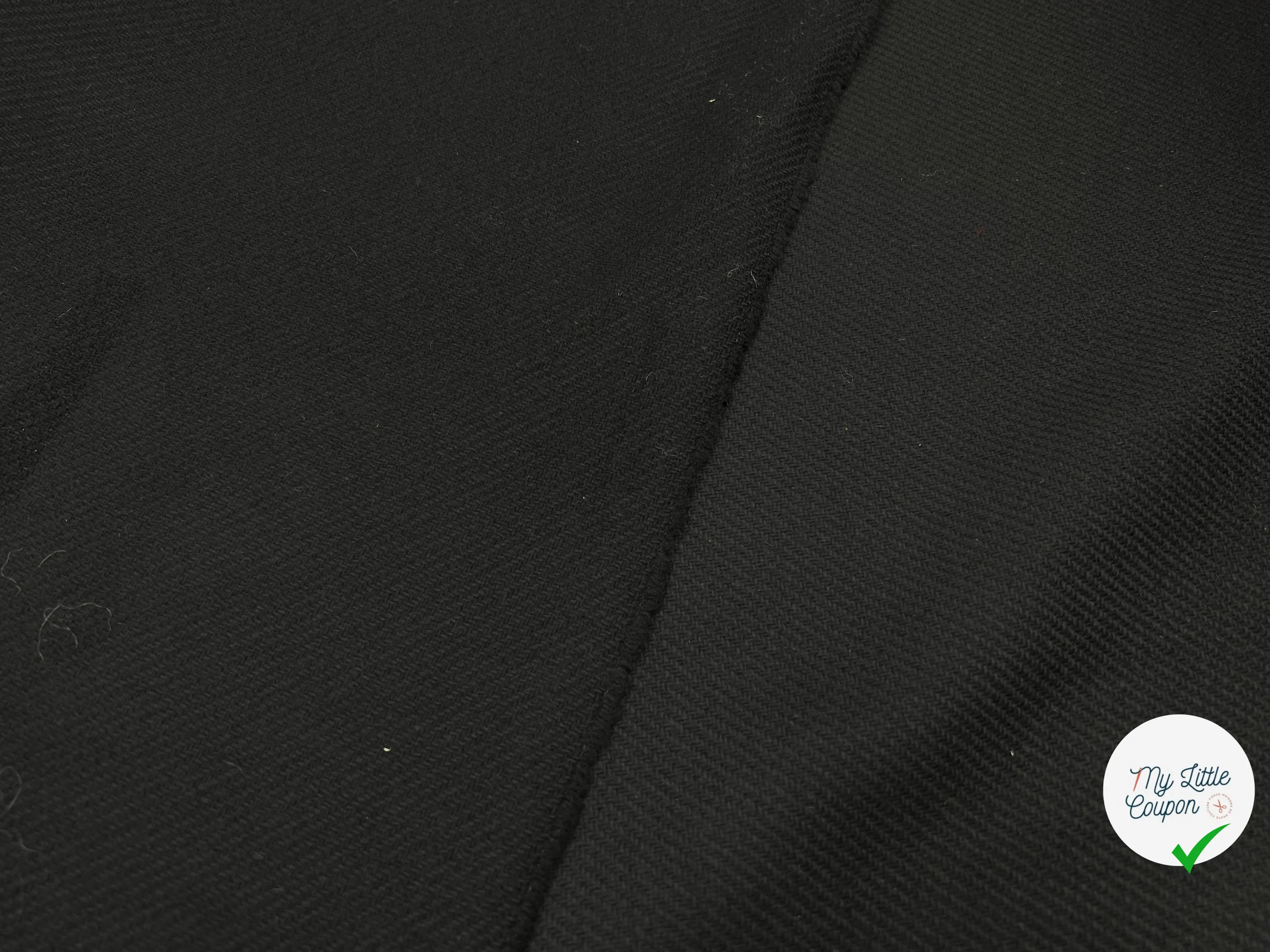 LAINAGE CABAN NOIR STRIÉ - My Little Coupon - tissu - coudre
