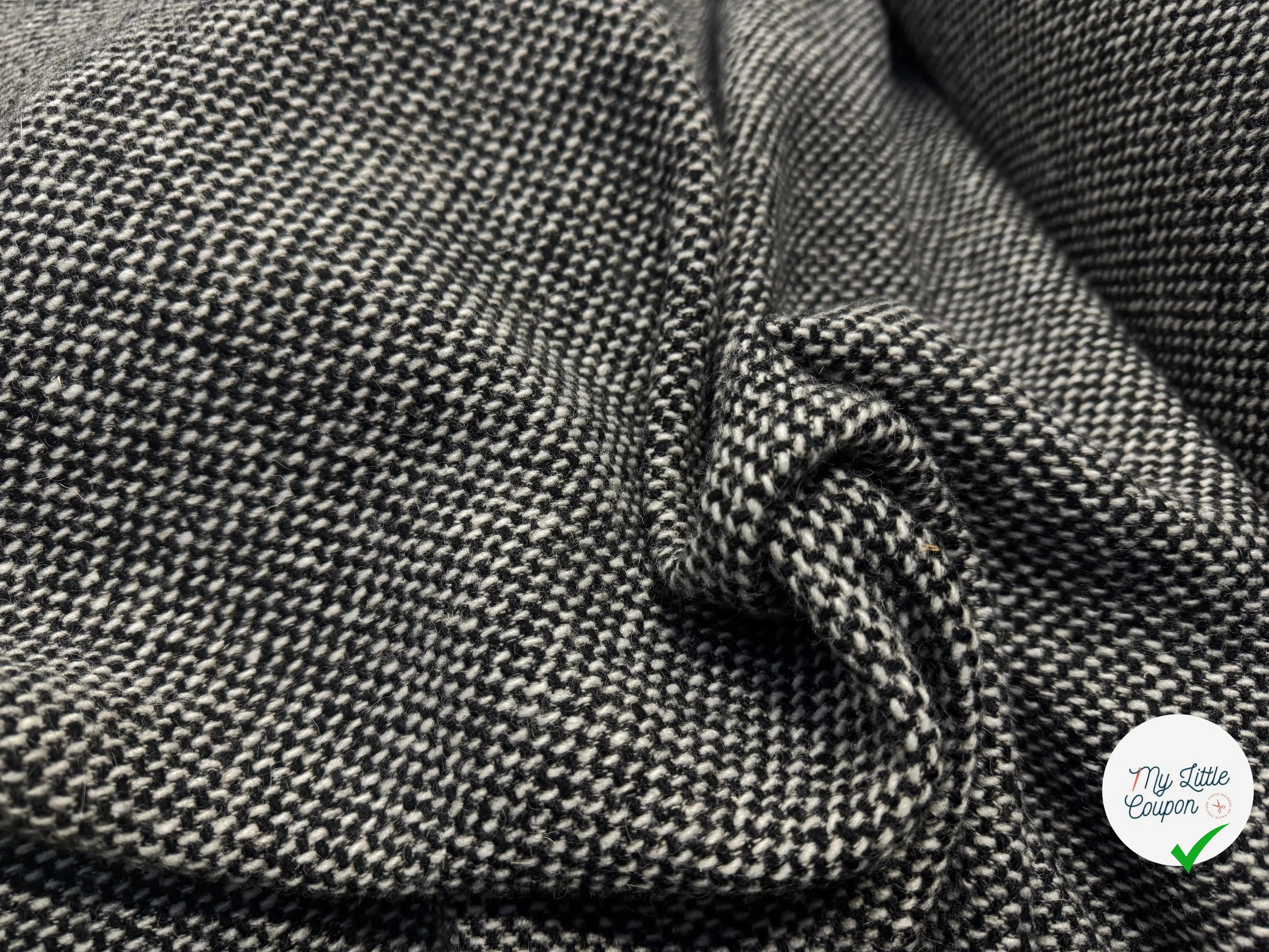 LAINAGE CANEVAS NOIR ET BLANC 100%LAINE - My Little Coupon