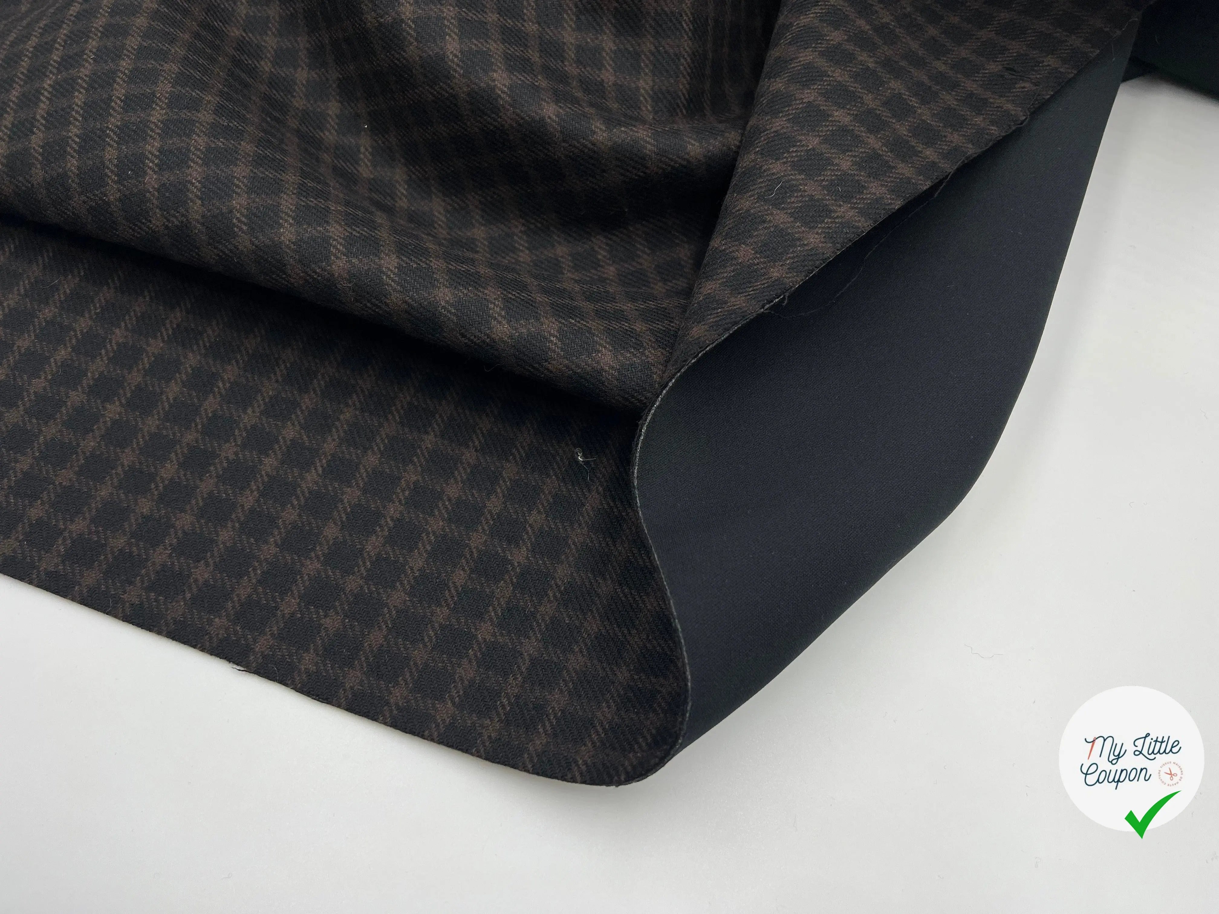 LAINAGE CARREAUX VICTORIAN STYLE CONTRECOLLÉ JERSEY NOIR - My Little Coupon - tissu - coudre