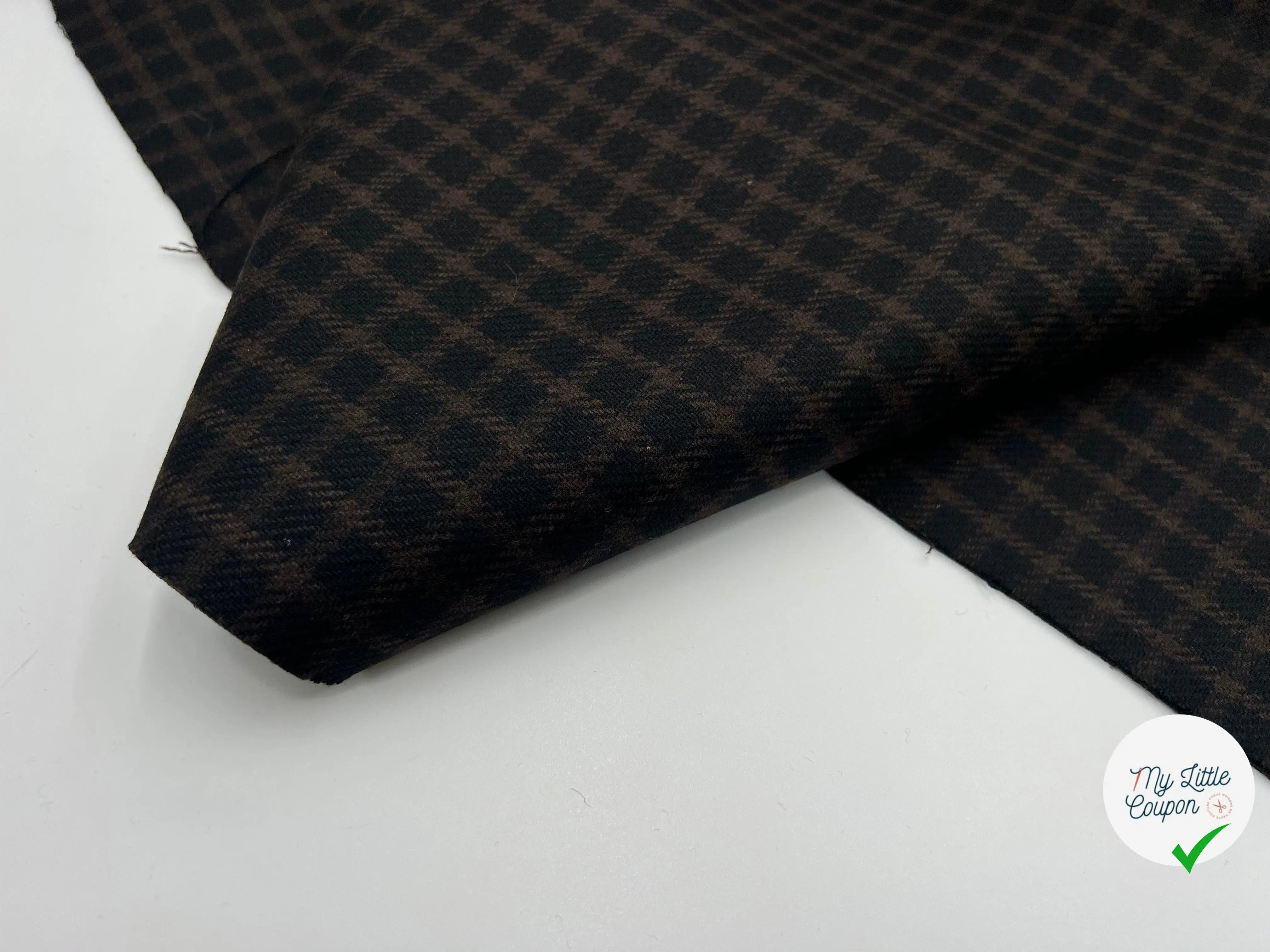 LAINAGE CARREAUX VICTORIAN STYLE CONTRECOLLÉ JERSEY NOIR - My Little Coupon - tissu - coudre