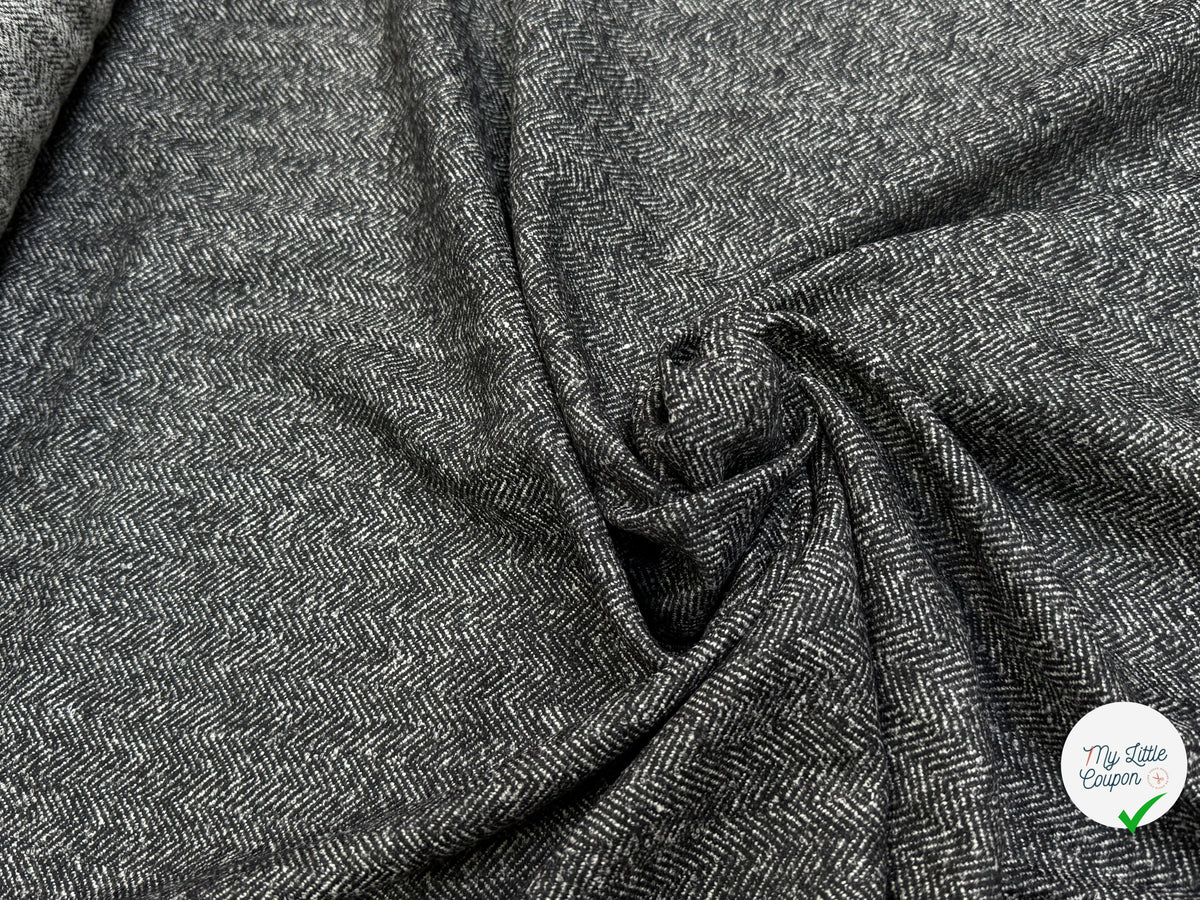 DRAPERIE CHEVRON DE LAINE GRIS CHINÉ TOUCHER DOUX - My Little Coupon