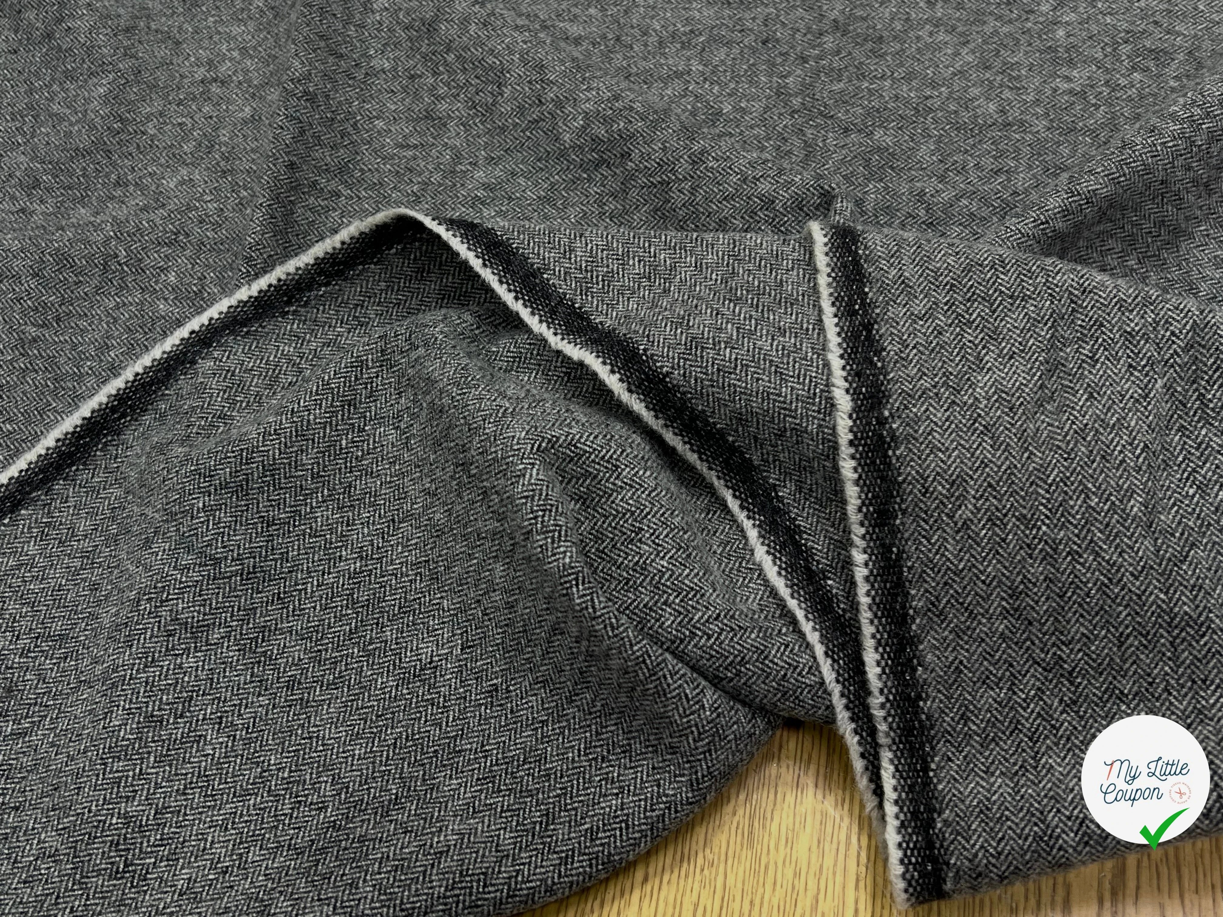 LAINAGE CHEVRON GRIS 80% LAINE 150CM - My Little Coupon