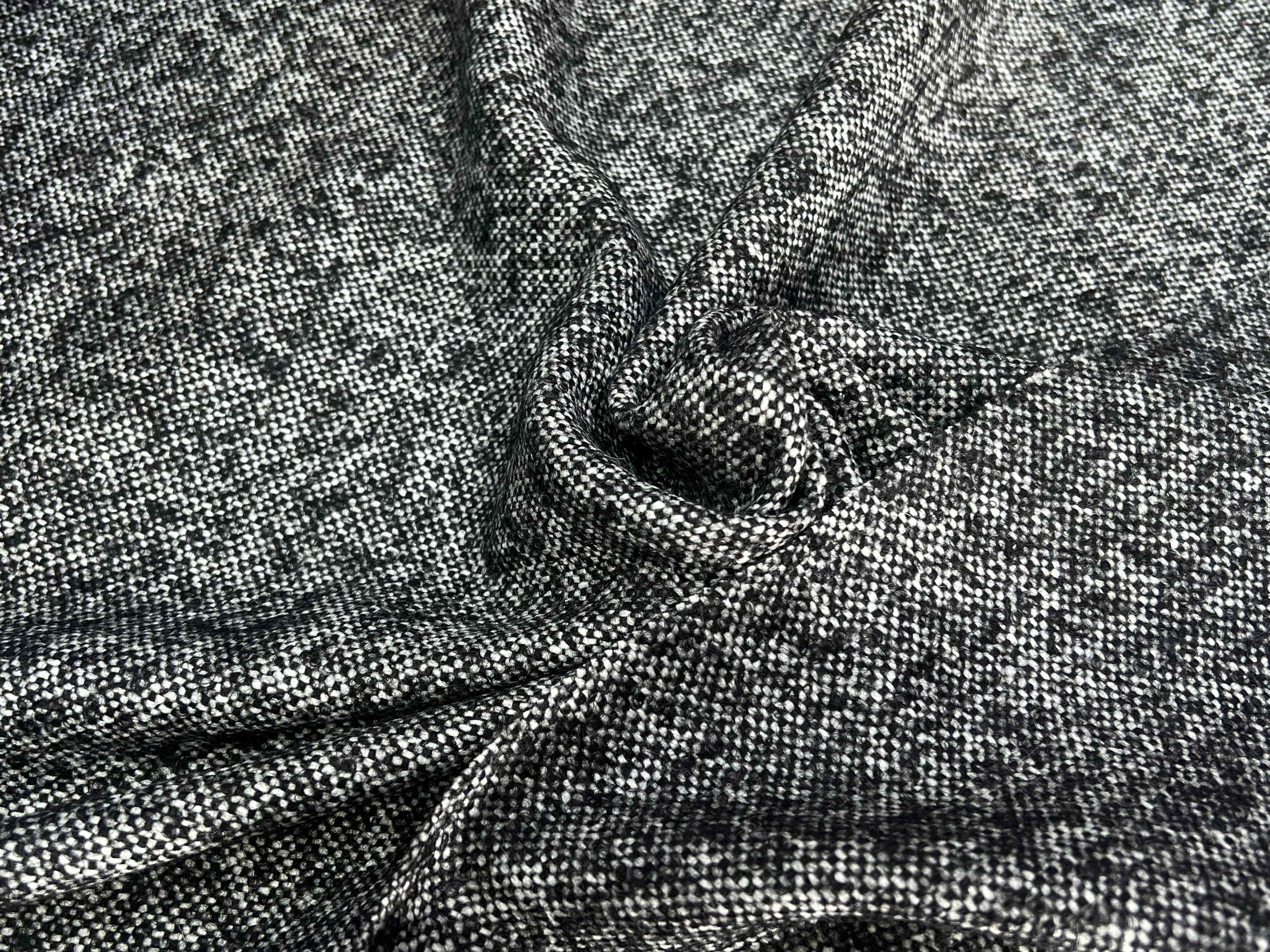 LAINAGE CHINÉ NOIR BLANC 100% LAINE - My Little Coupon