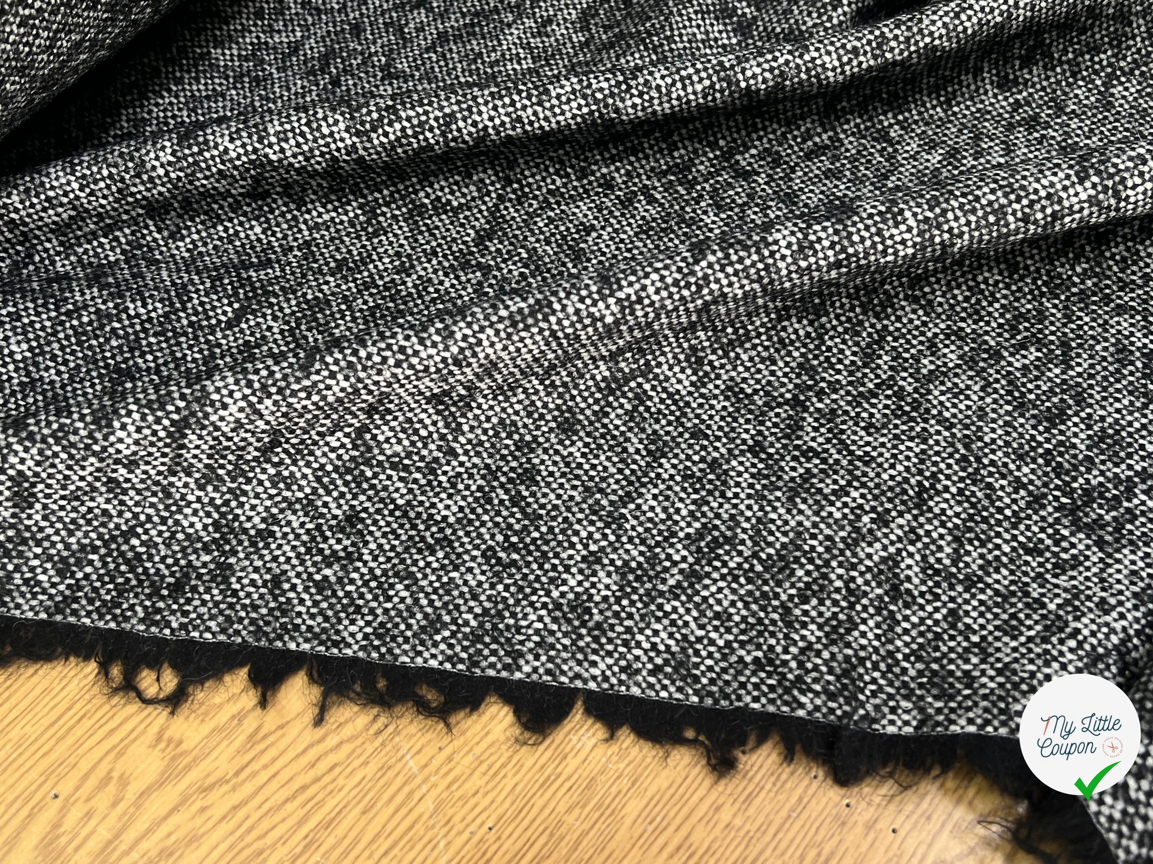 LAINAGE CHINÉ NOIR BLANC 100% LAINE - My Little Coupon