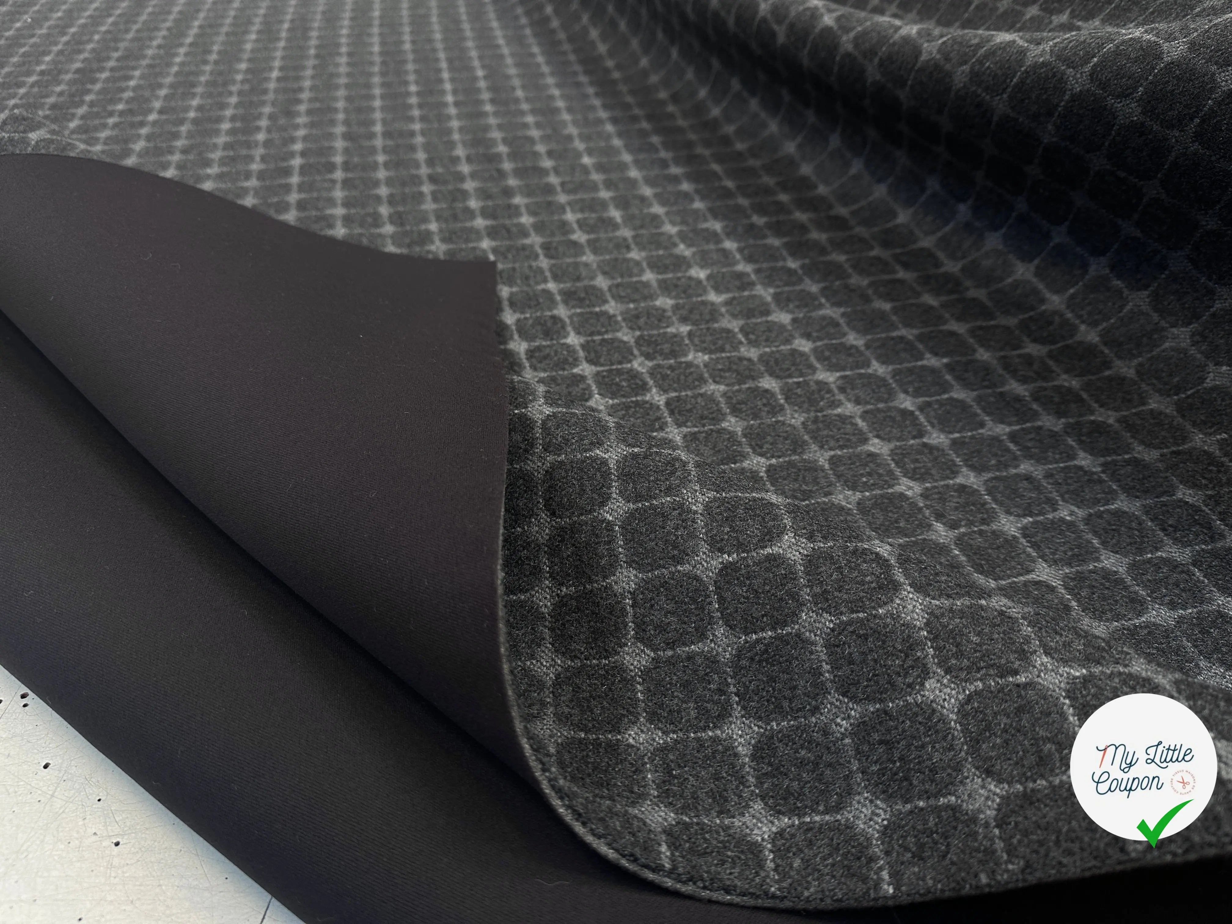 LAINAGE DIAMANTE CONTRECOLLÉ NÉOPRÈNE NOIR GRIS ANTHRACITE CLAIR MLC INTERN