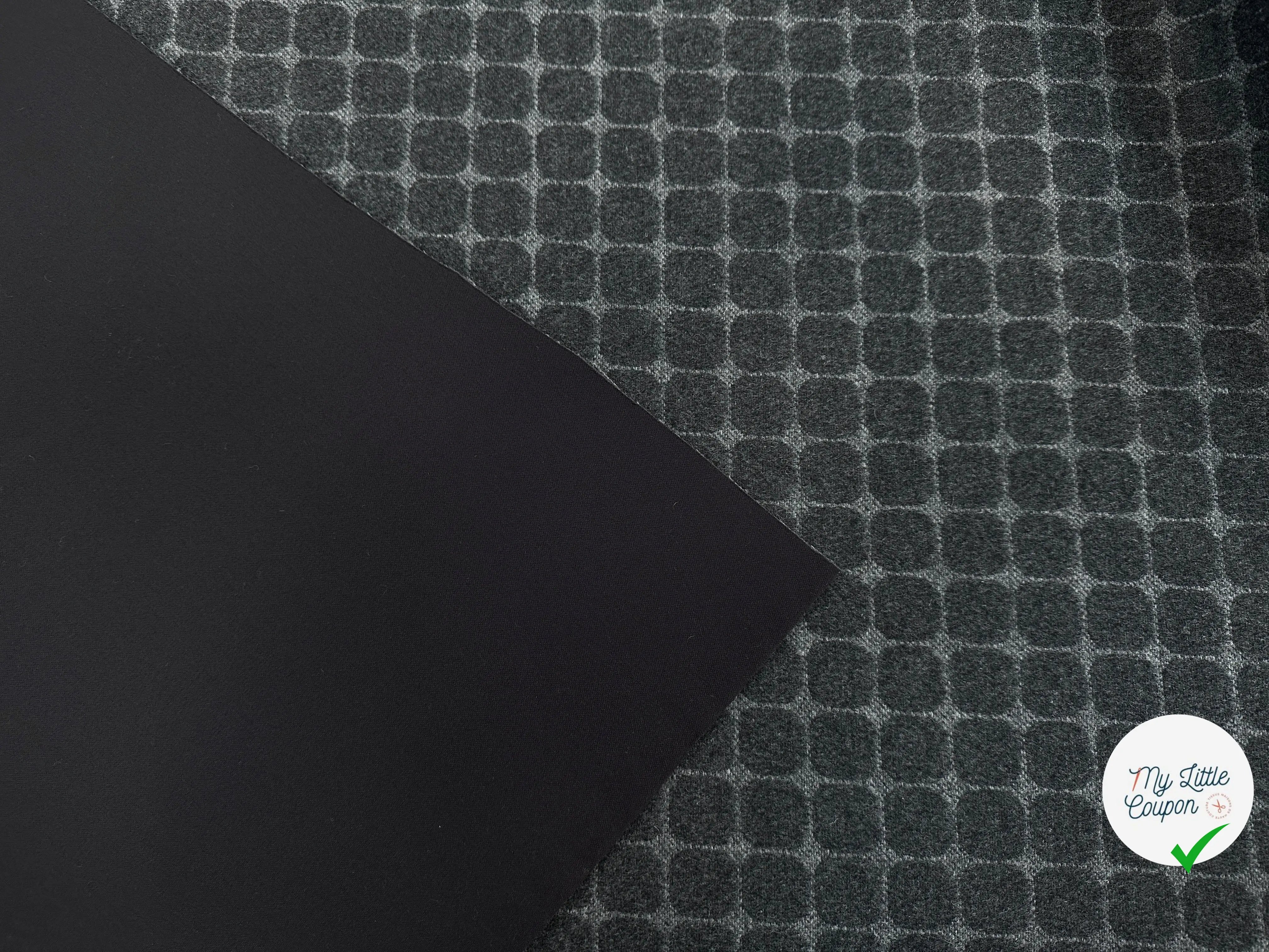 LAINAGE DIAMANTE CONTRECOLLÉ NÉOPRÈNE NOIR GRIS ANTHRACITE CLAIR MLC INTERN