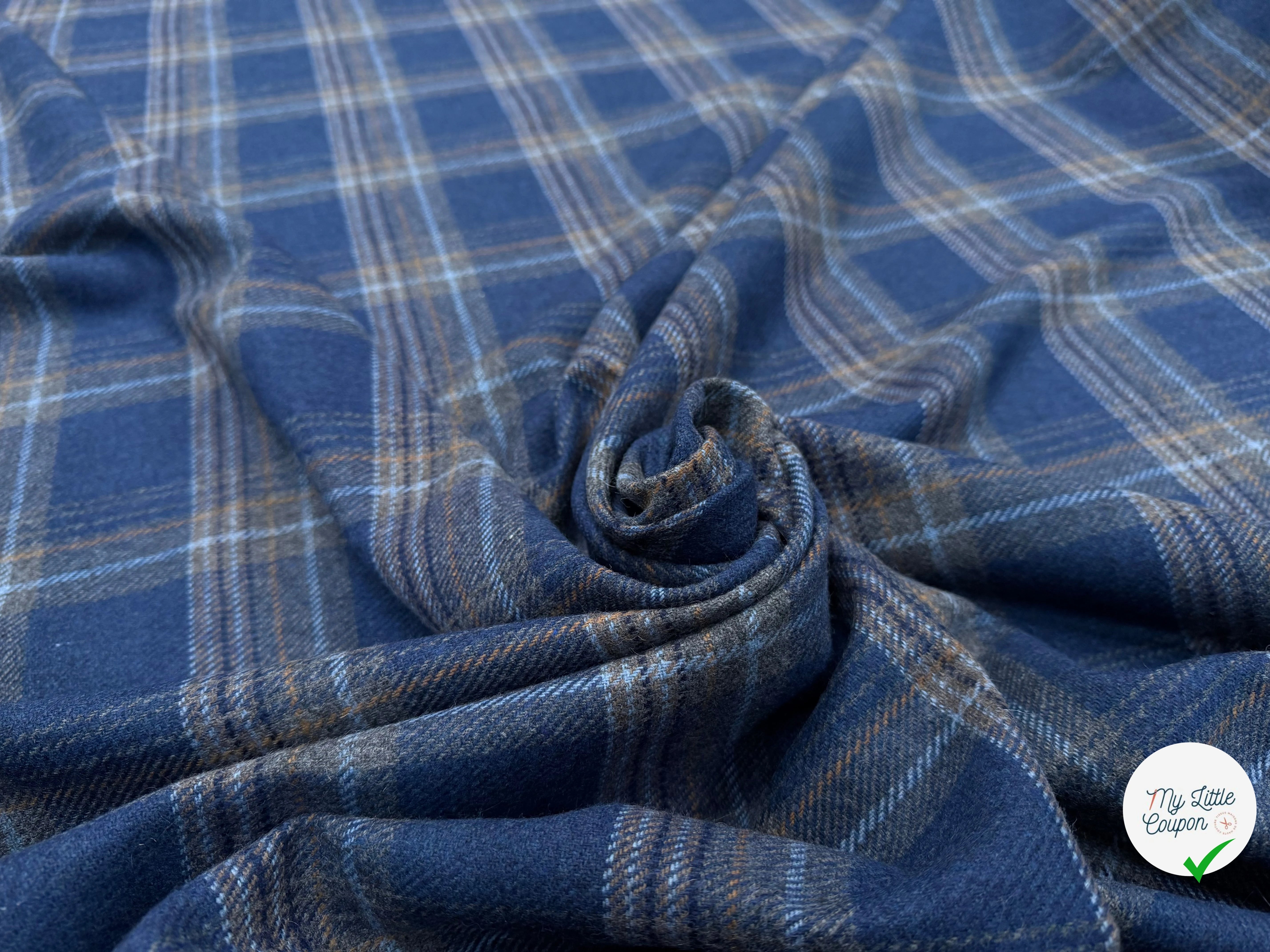 LAINAGE ECOSSAIS BLEU CARREAUX GRIS - My Little Coupon