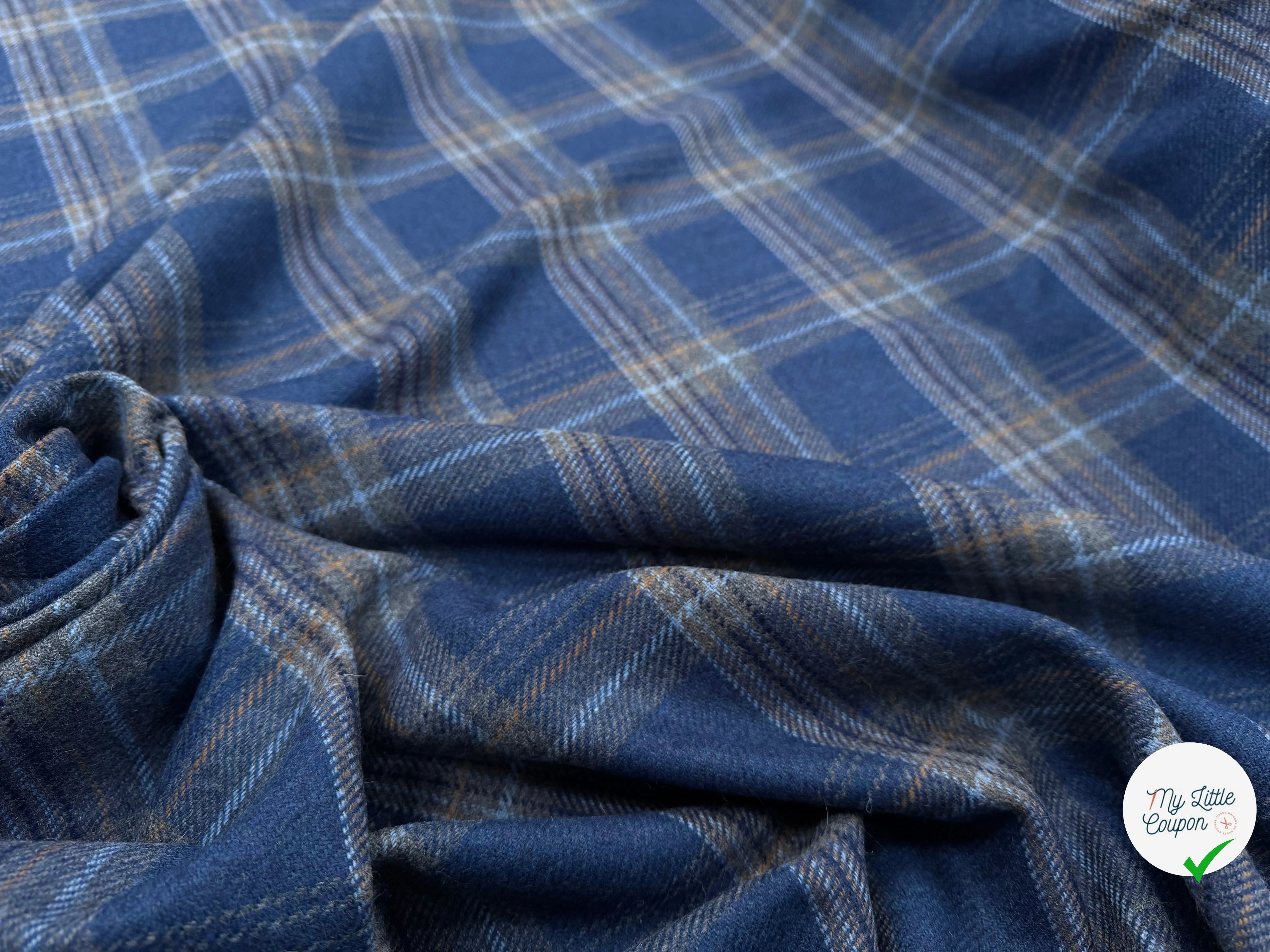 LAINAGE ECOSSAIS BLEU CARREAUX GRIS - My Little Coupon