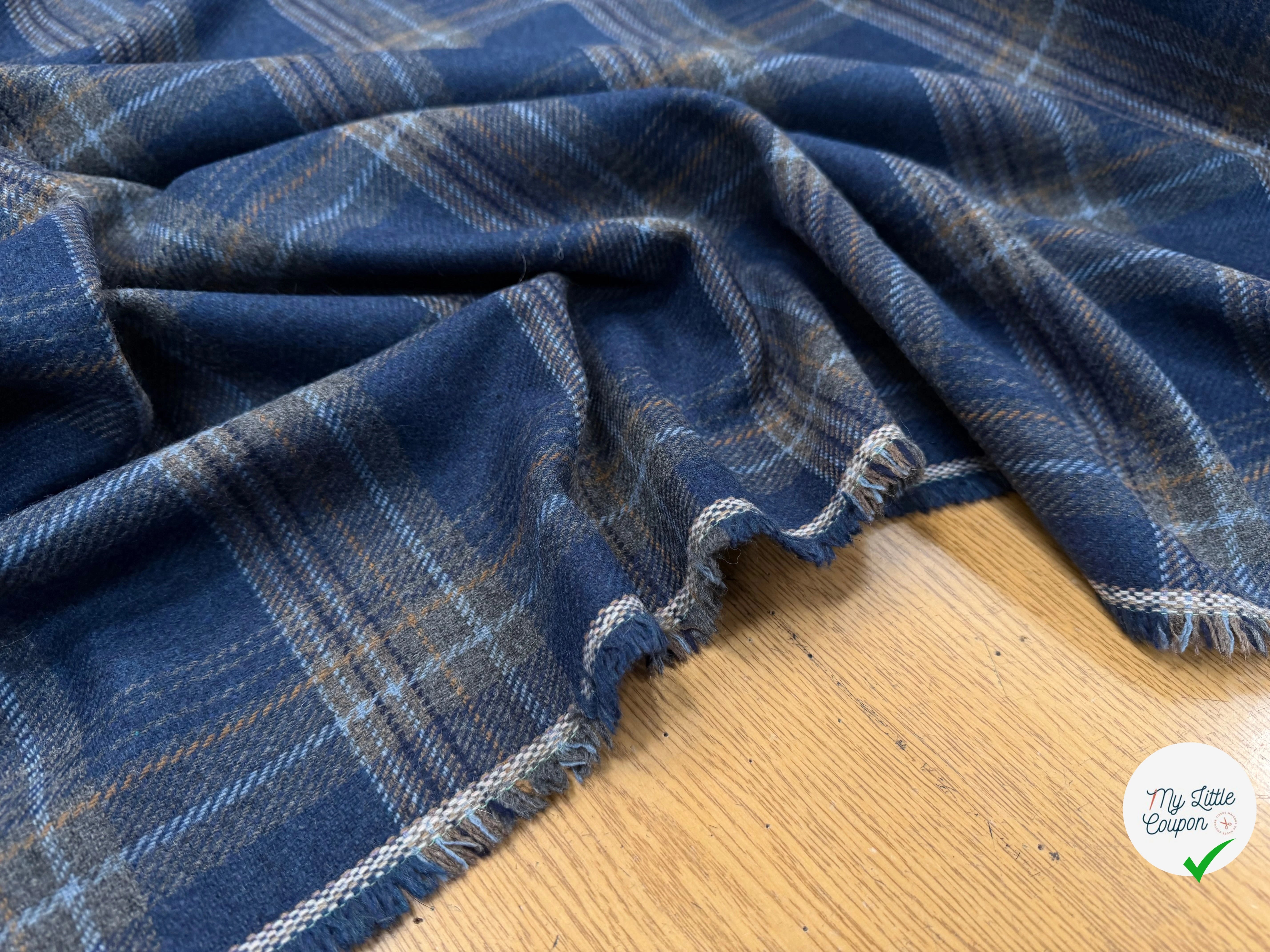 LAINAGE ECOSSAIS BLEU CARREAUX GRIS - My Little Coupon