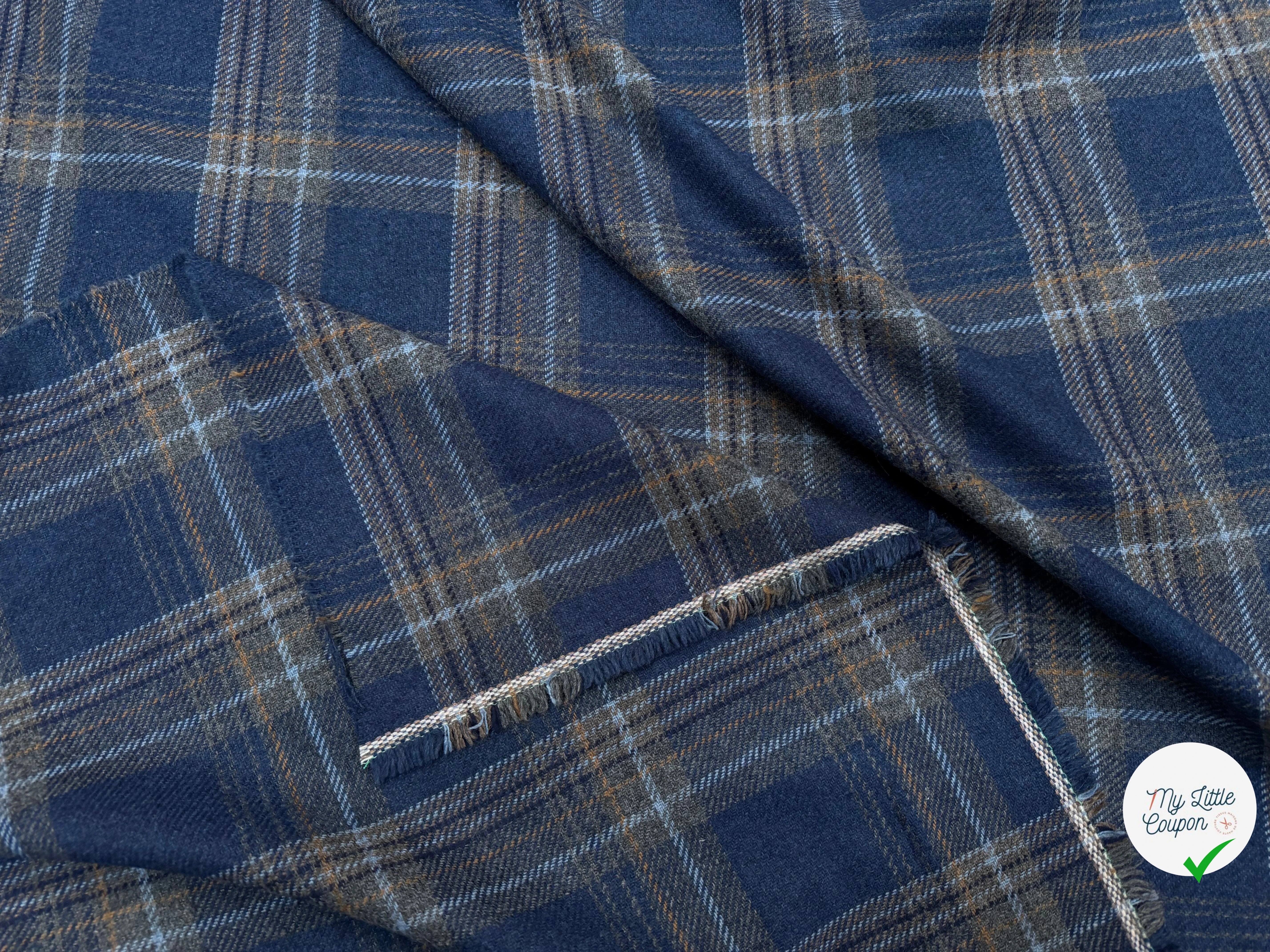 LAINAGE ECOSSAIS BLEU CARREAUX GRIS - My Little Coupon