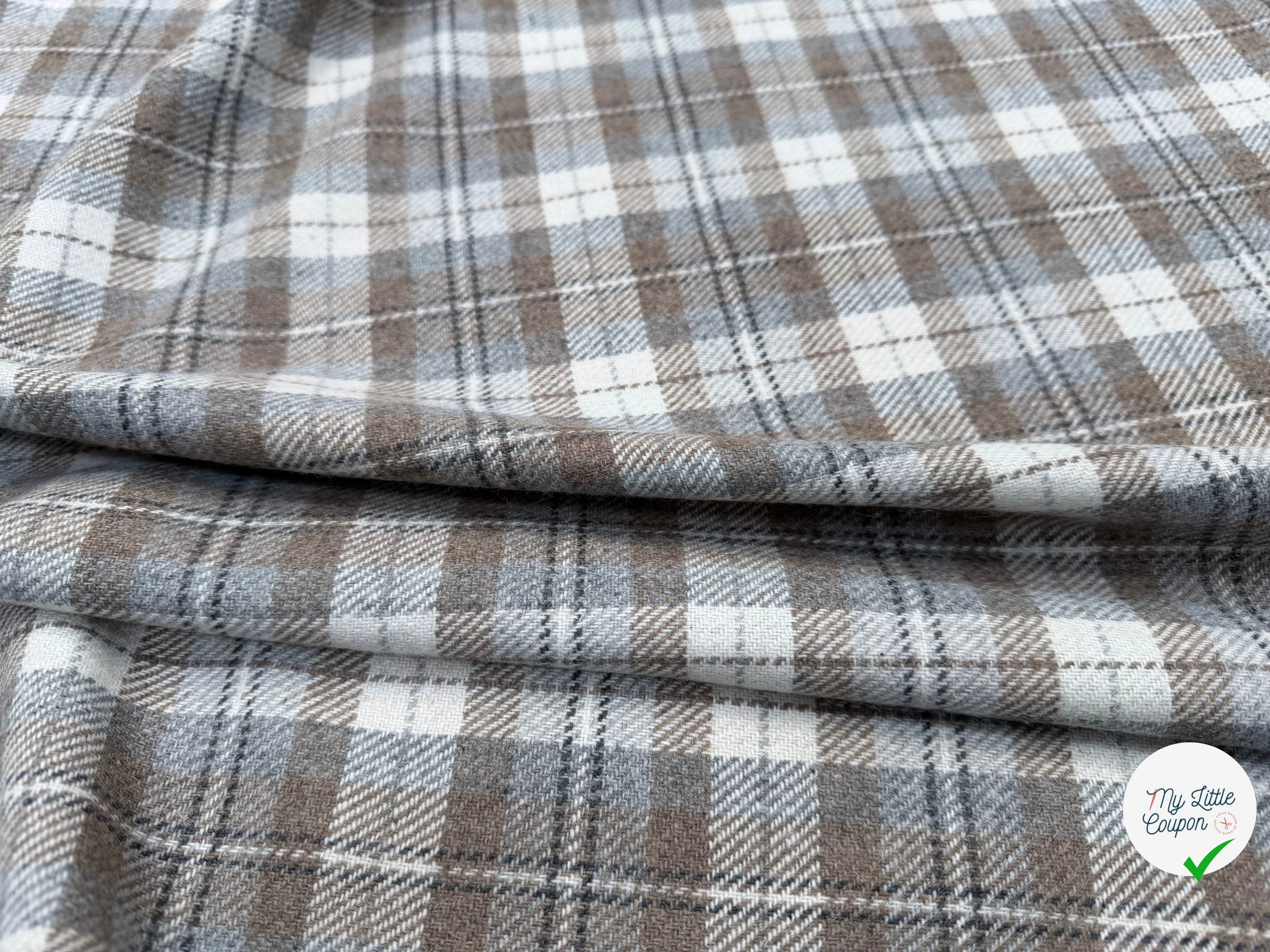 LAINAGE ECOSSAIS GRIS BLEU CLAIR - My Little Coupon