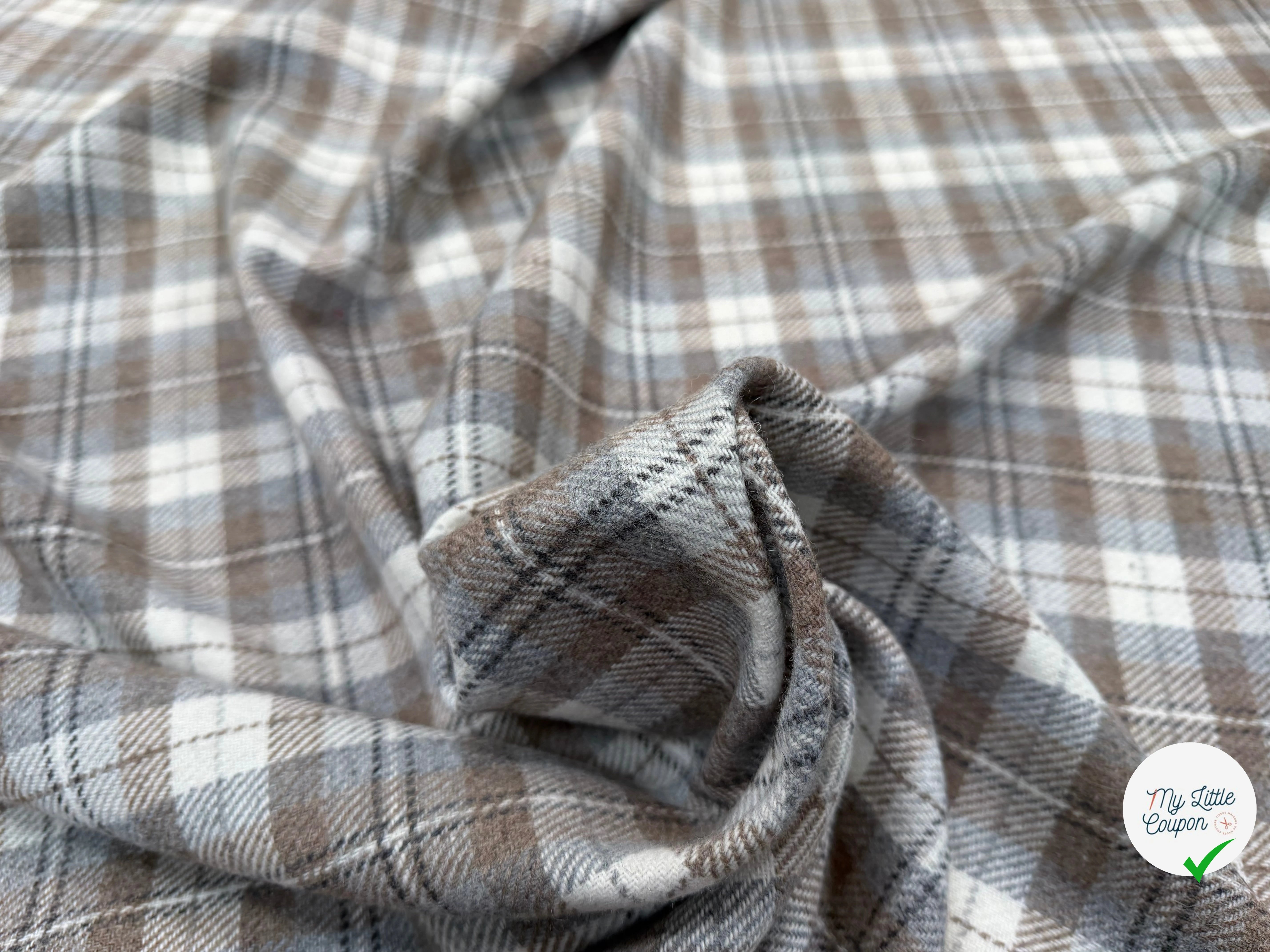 LAINAGE ECOSSAIS GRIS BLEU CLAIR - My Little Coupon