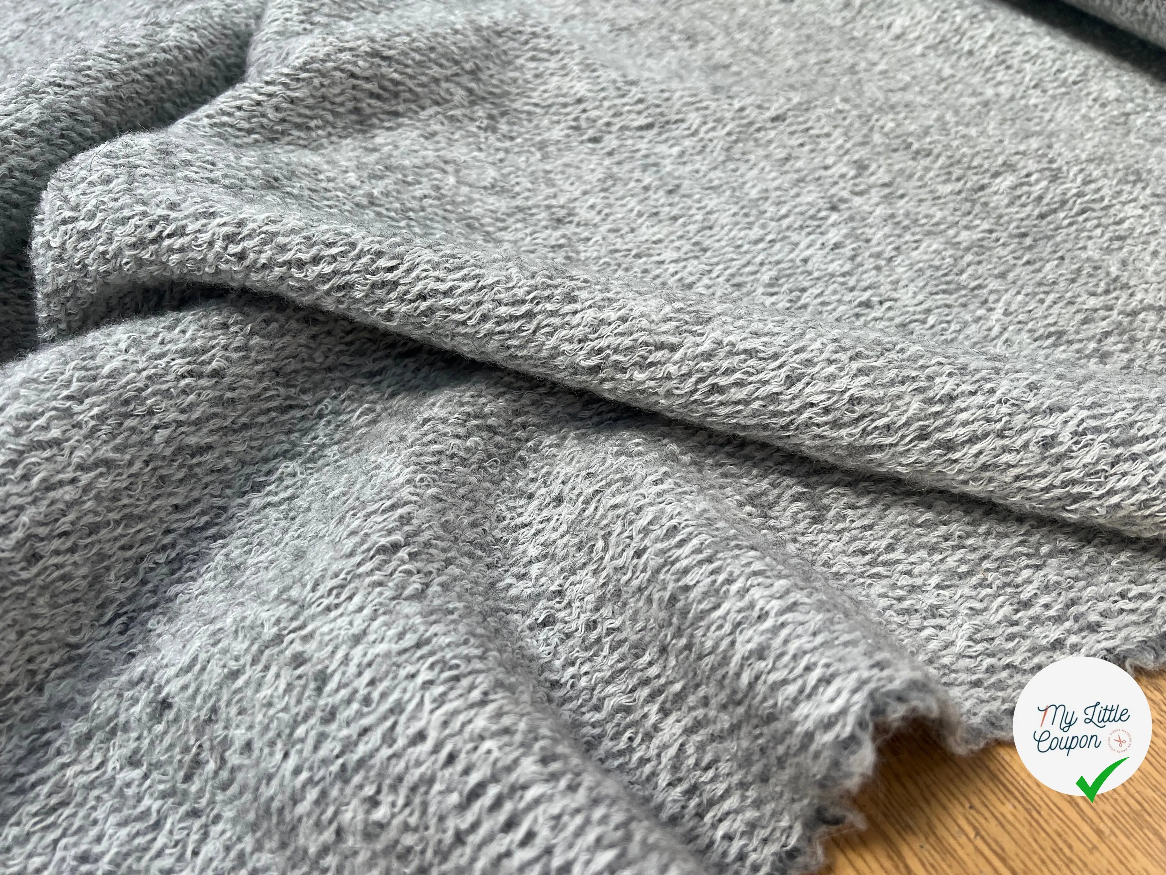 LAINAGE MANTEAU BOUCLETTE LAINE MERINOS GRIS CLAIR - My Little Coupon