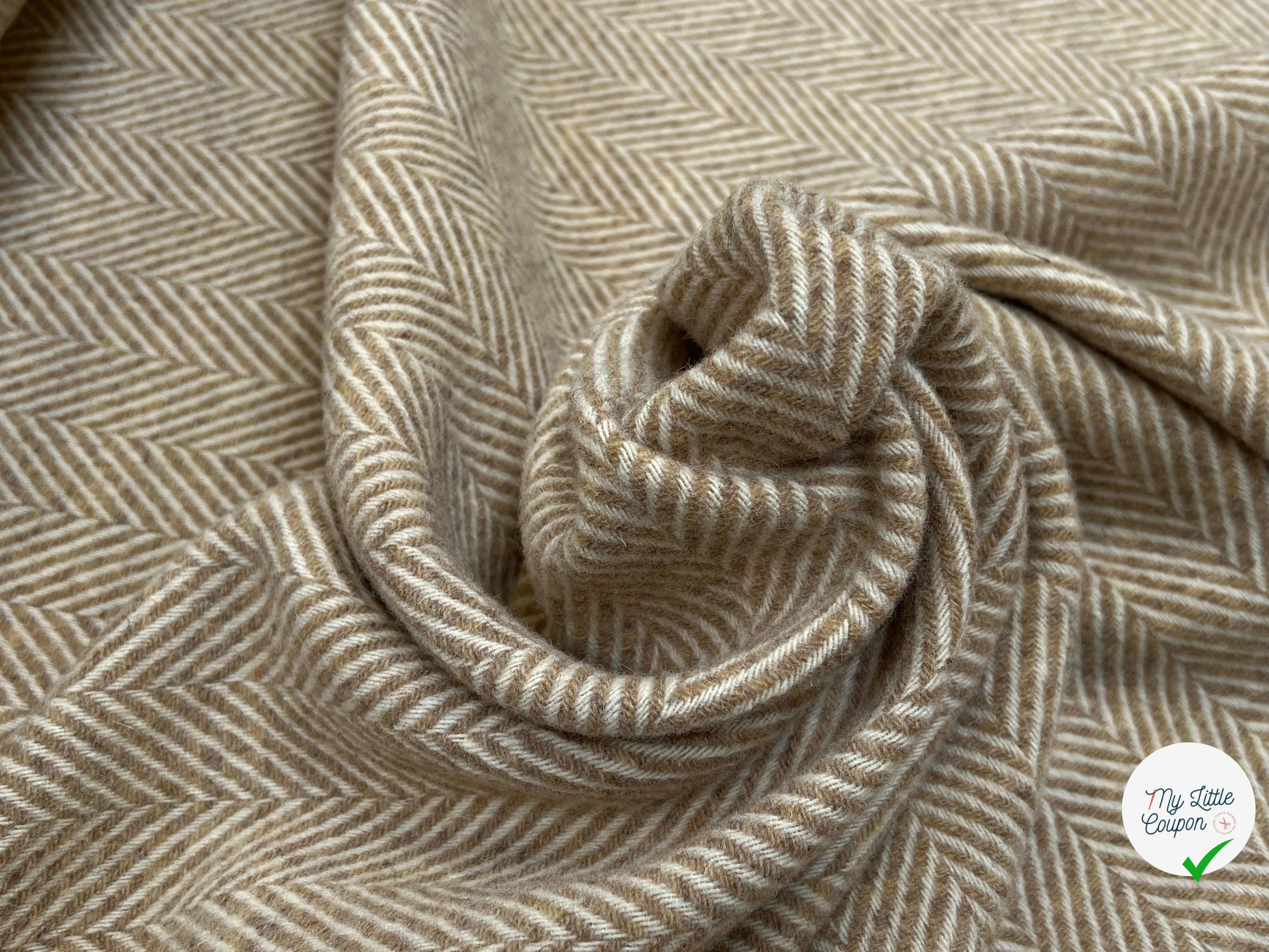 LAINAGE MANTEAU CHEVRON BEIGE CRÊME 100% LAINE - My Little Coupon