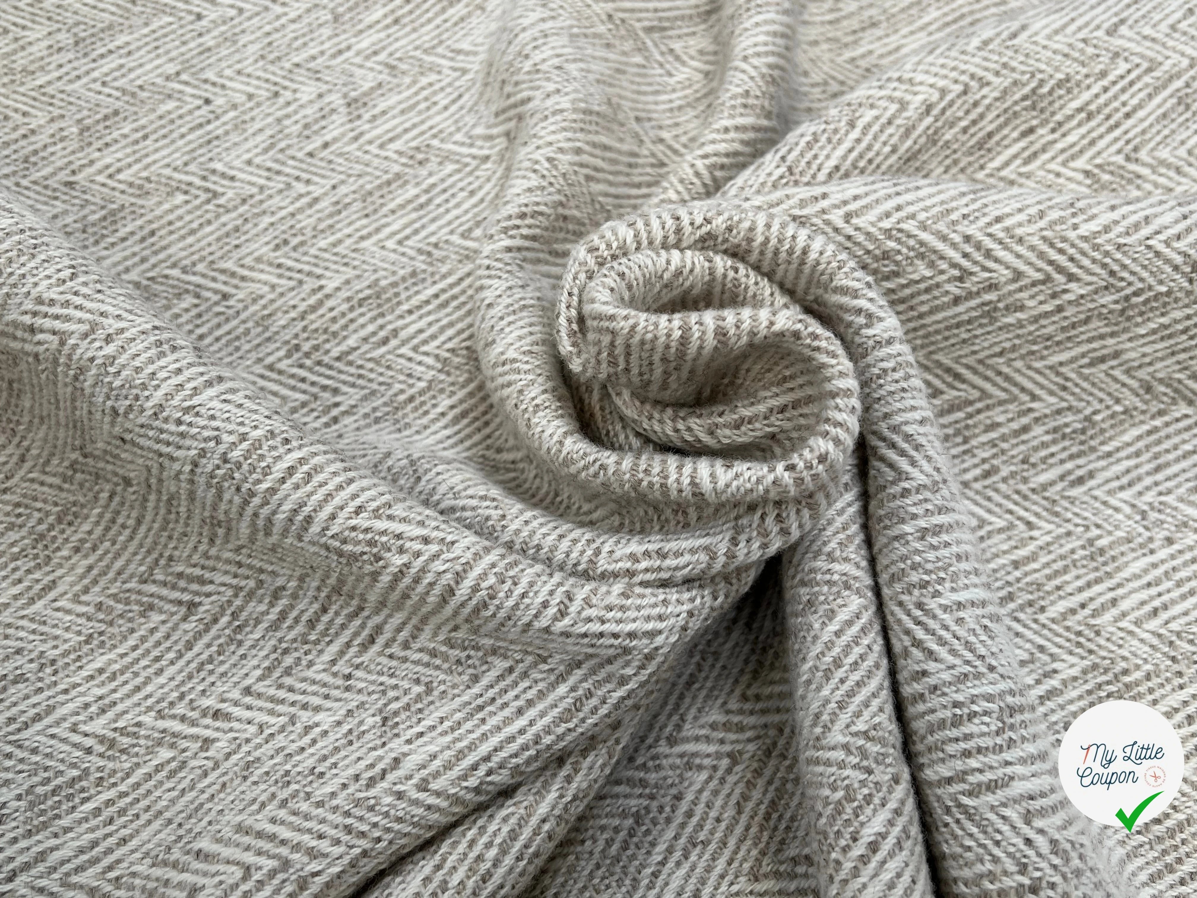 LAINAGE MANTEAU CHEVRON BEIGE GRIS - My Little Coupon