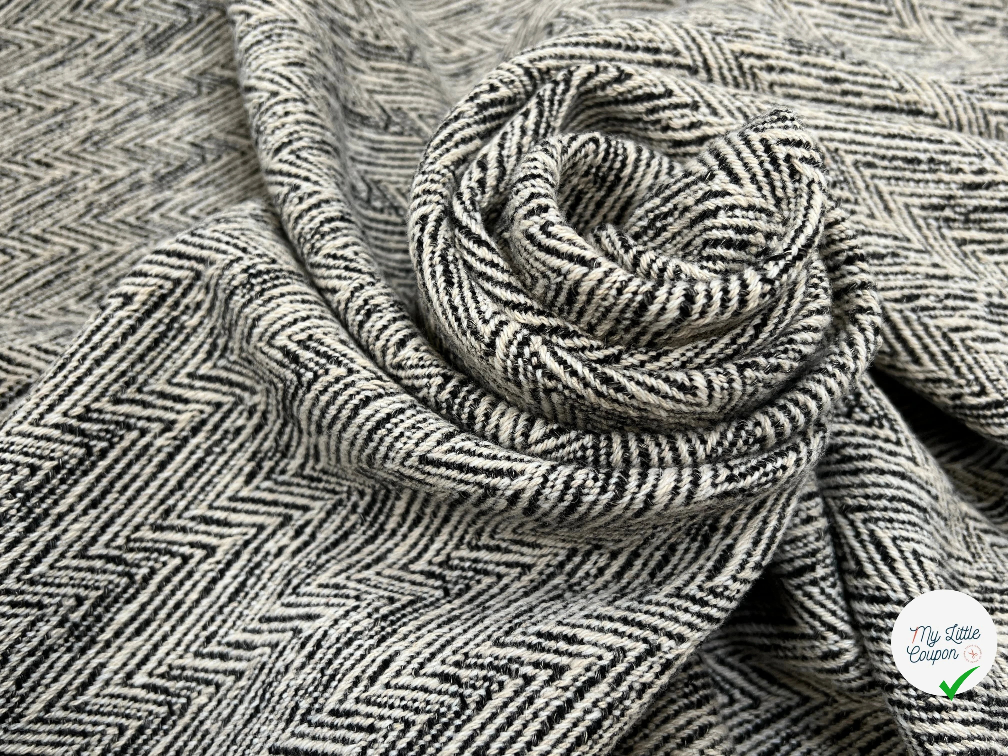 LAINAGE MANTEAU CHEVRON BEIGE NOIR - My Little Coupon