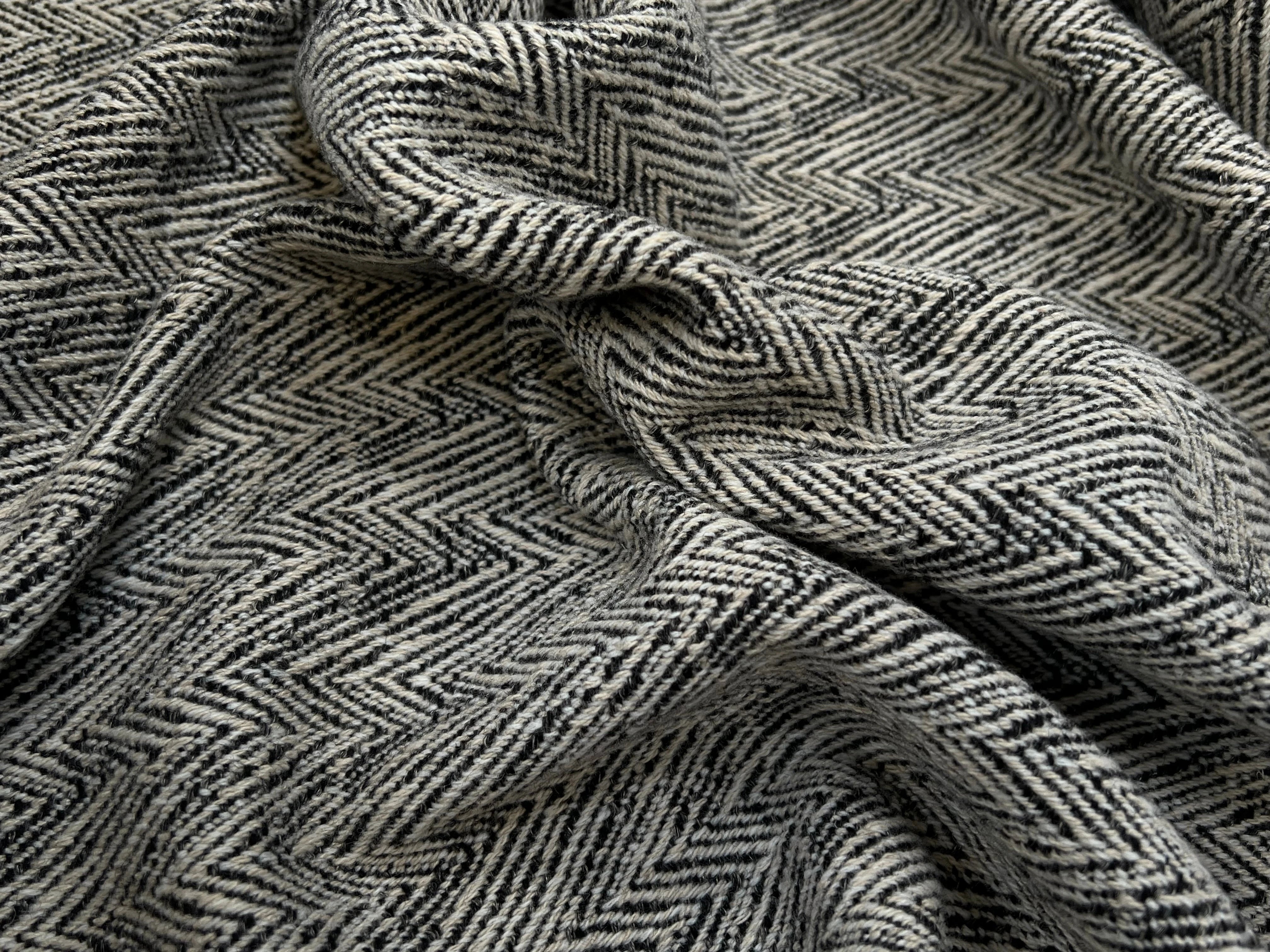 LAINAGE MANTEAU CHEVRON BEIGE NOIR - My Little Coupon