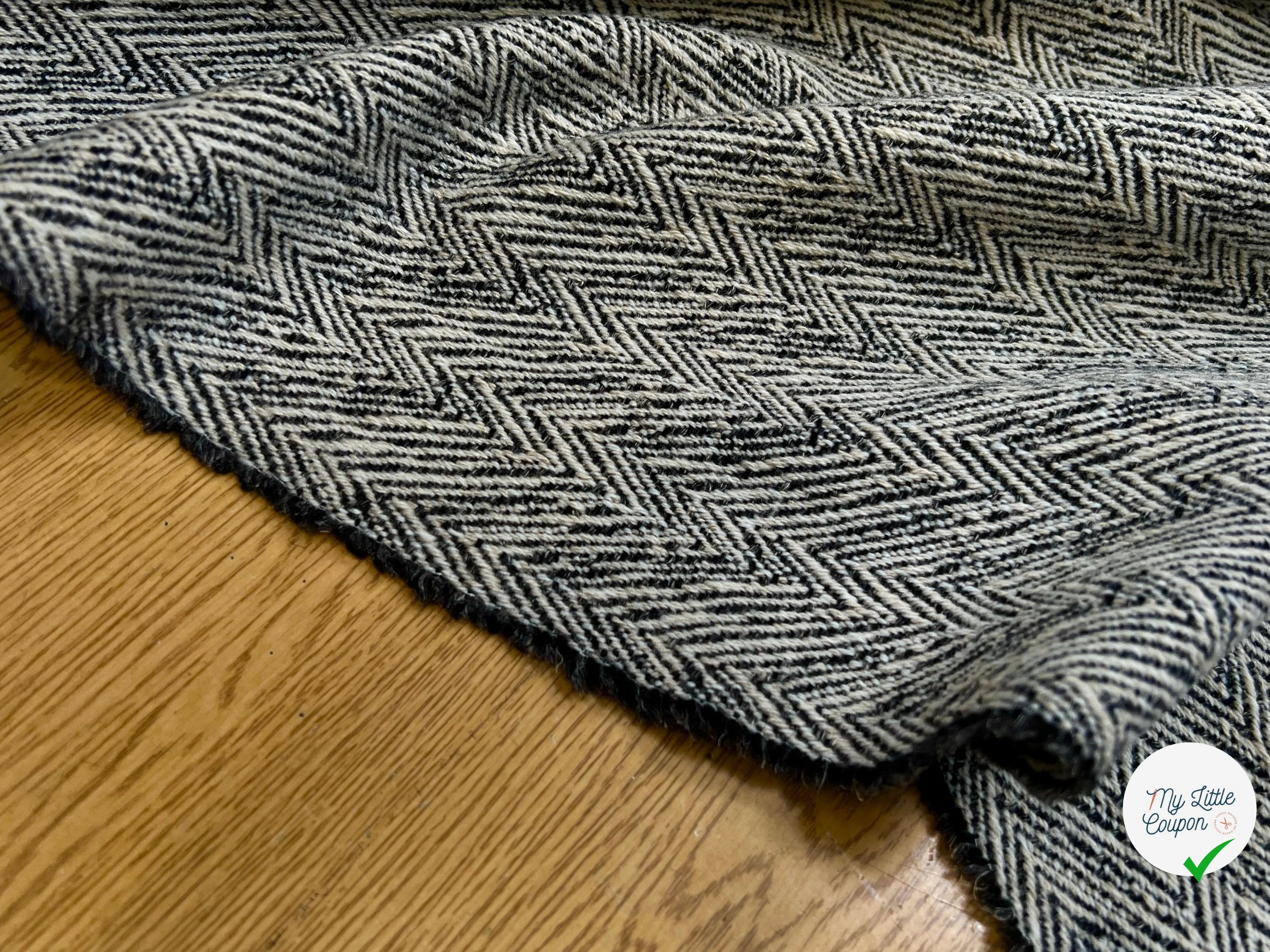 LAINAGE MANTEAU CHEVRON BEIGE NOIR - My Little Coupon