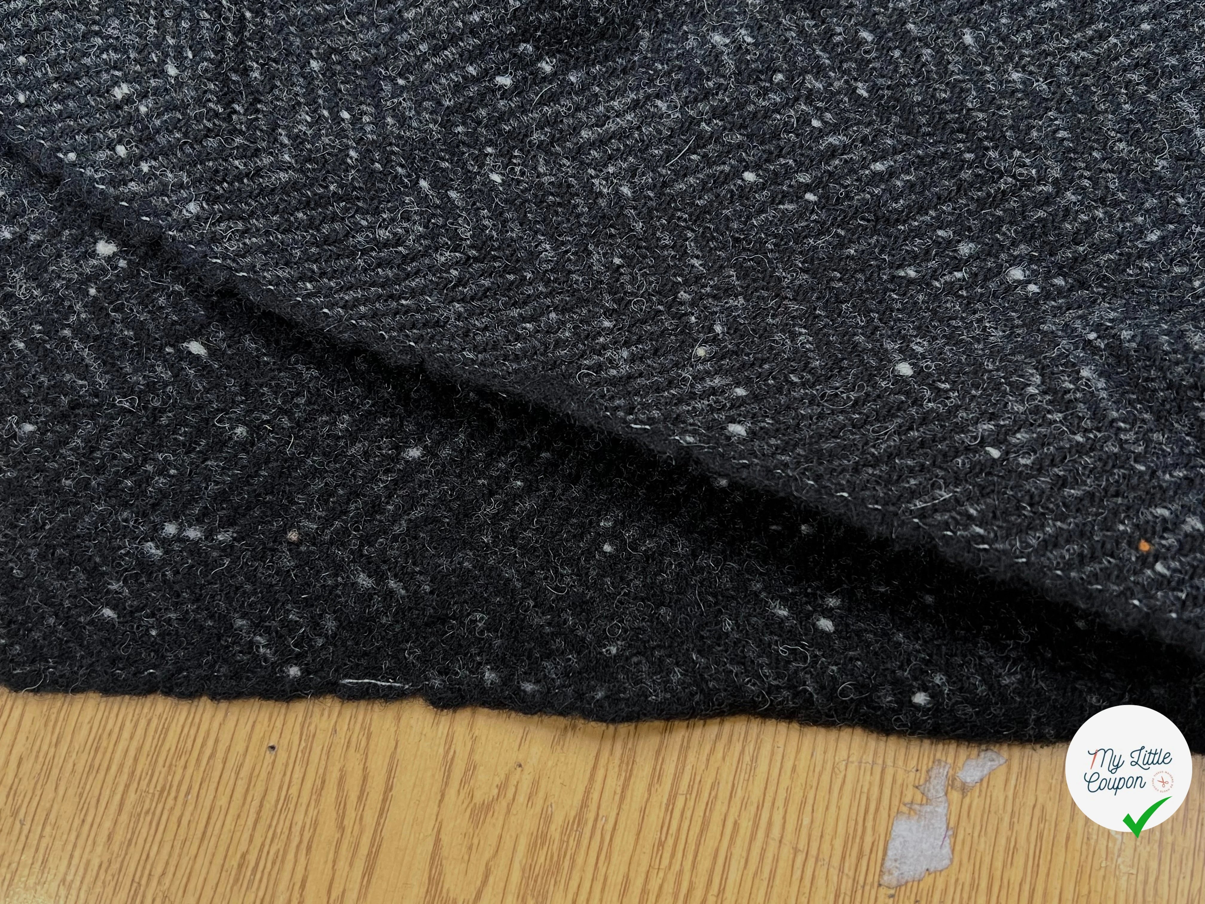 LAINAGE MANTEAU CHEVRON GRIS ANTHRACITE 100% LAINE - My Little Coupon