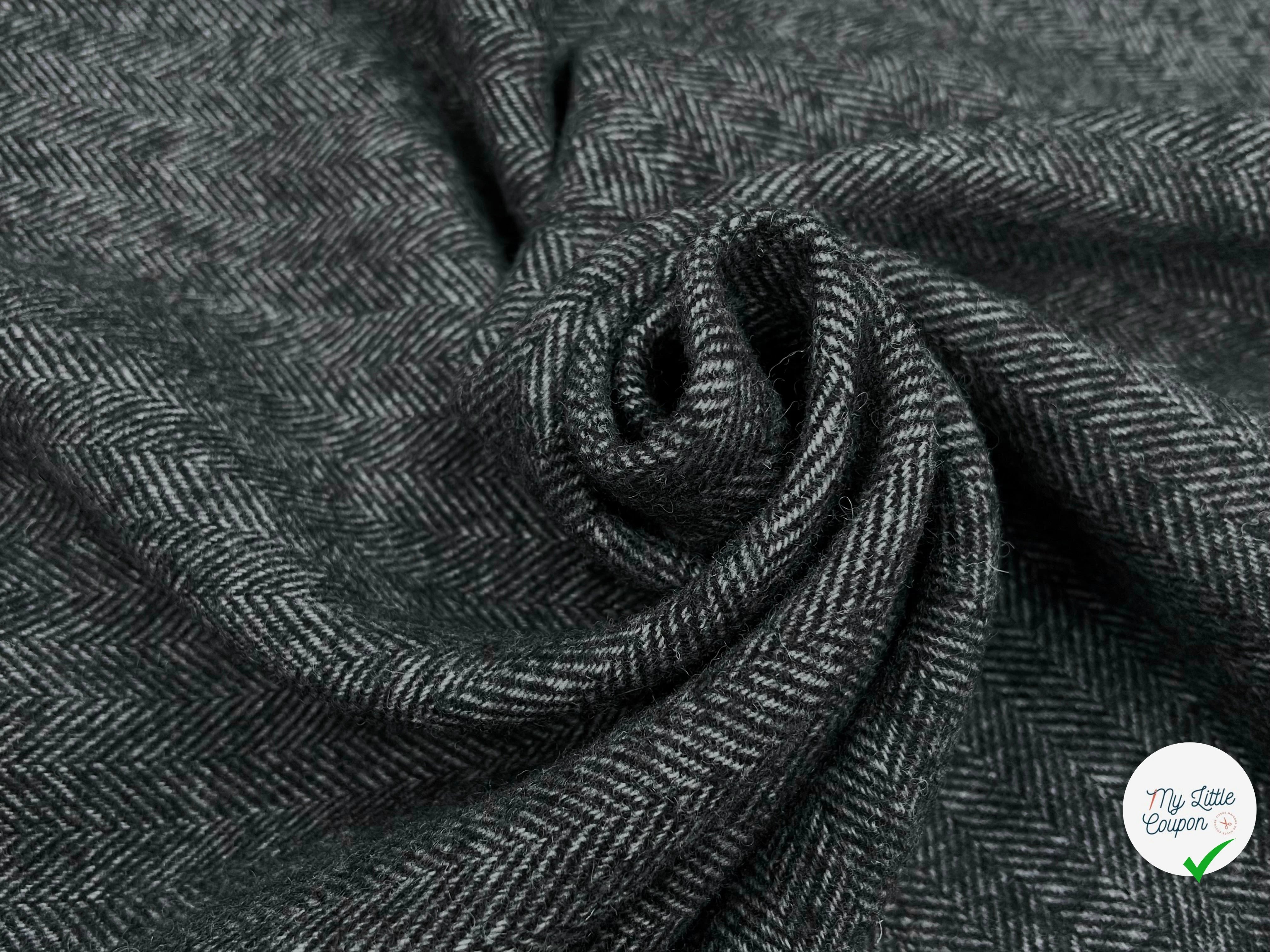 LAINAGE MANTEAU CHEVRON GRIS CHINÉ ASPECT DOUX 150CM - My Little Coupon