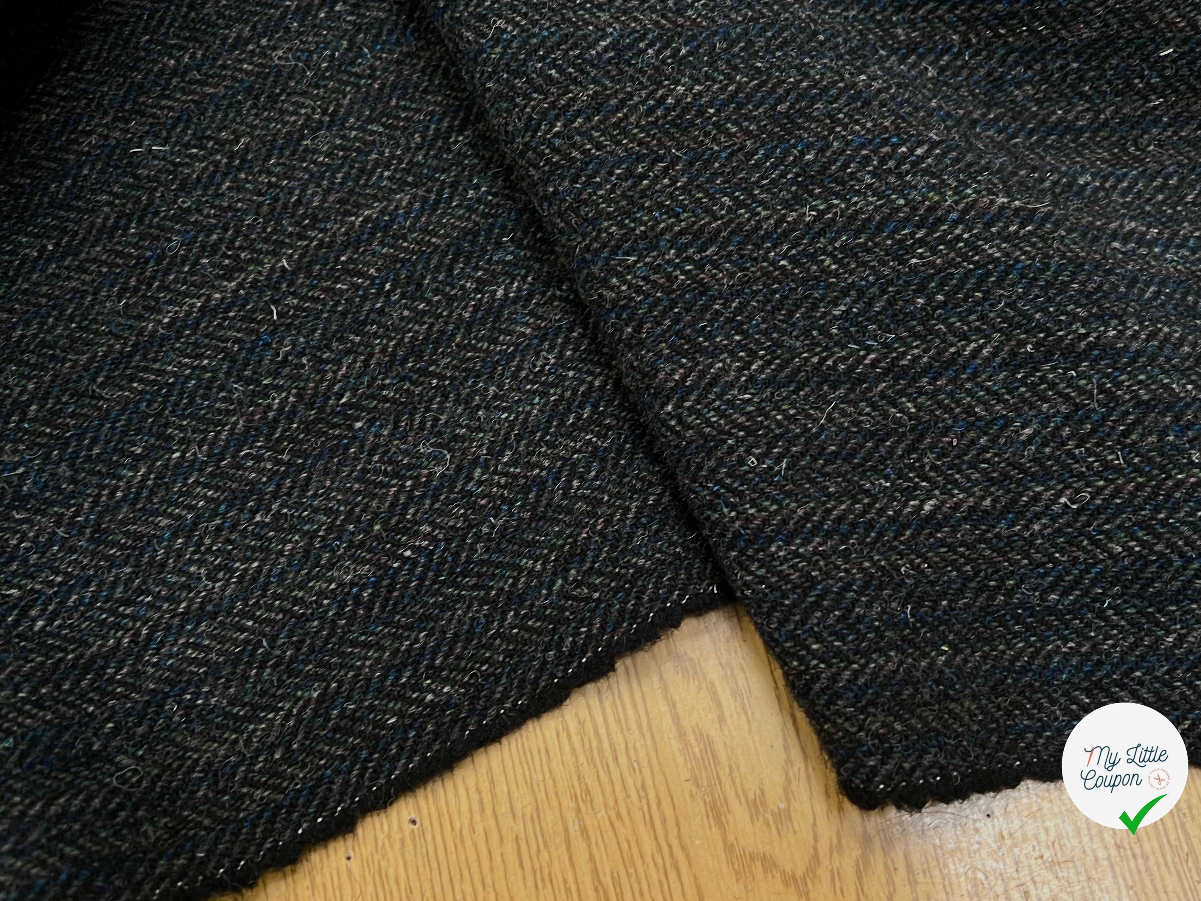 LAINAGE MANTEAU CHEVRON MULTICOLORES BLEU VERT GRIS 100% LAINE - My Little Coupon