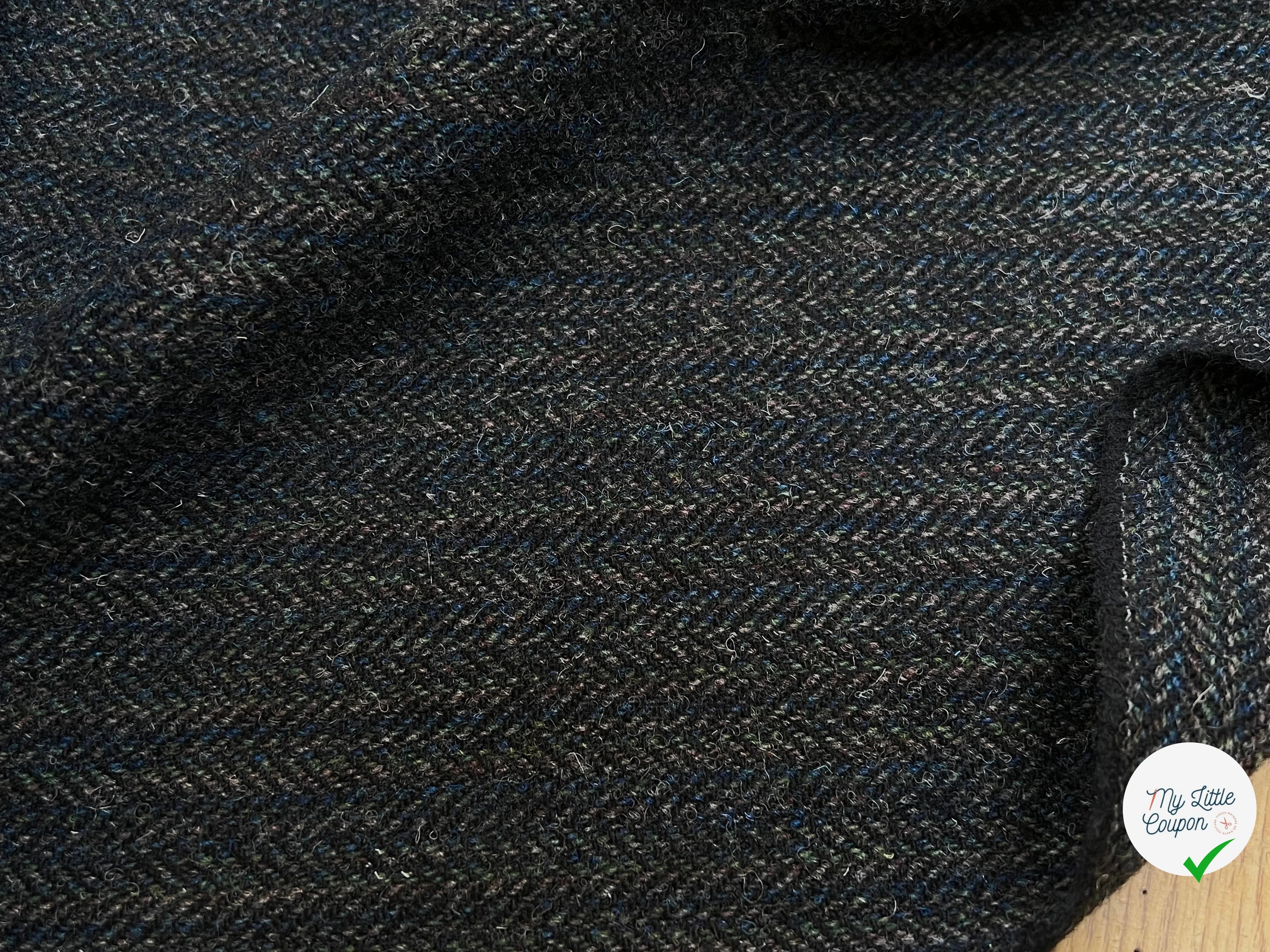 LAINAGE MANTEAU CHEVRON MULTICOLORES BLEU VERT GRIS 100% LAINE - My Little Coupon