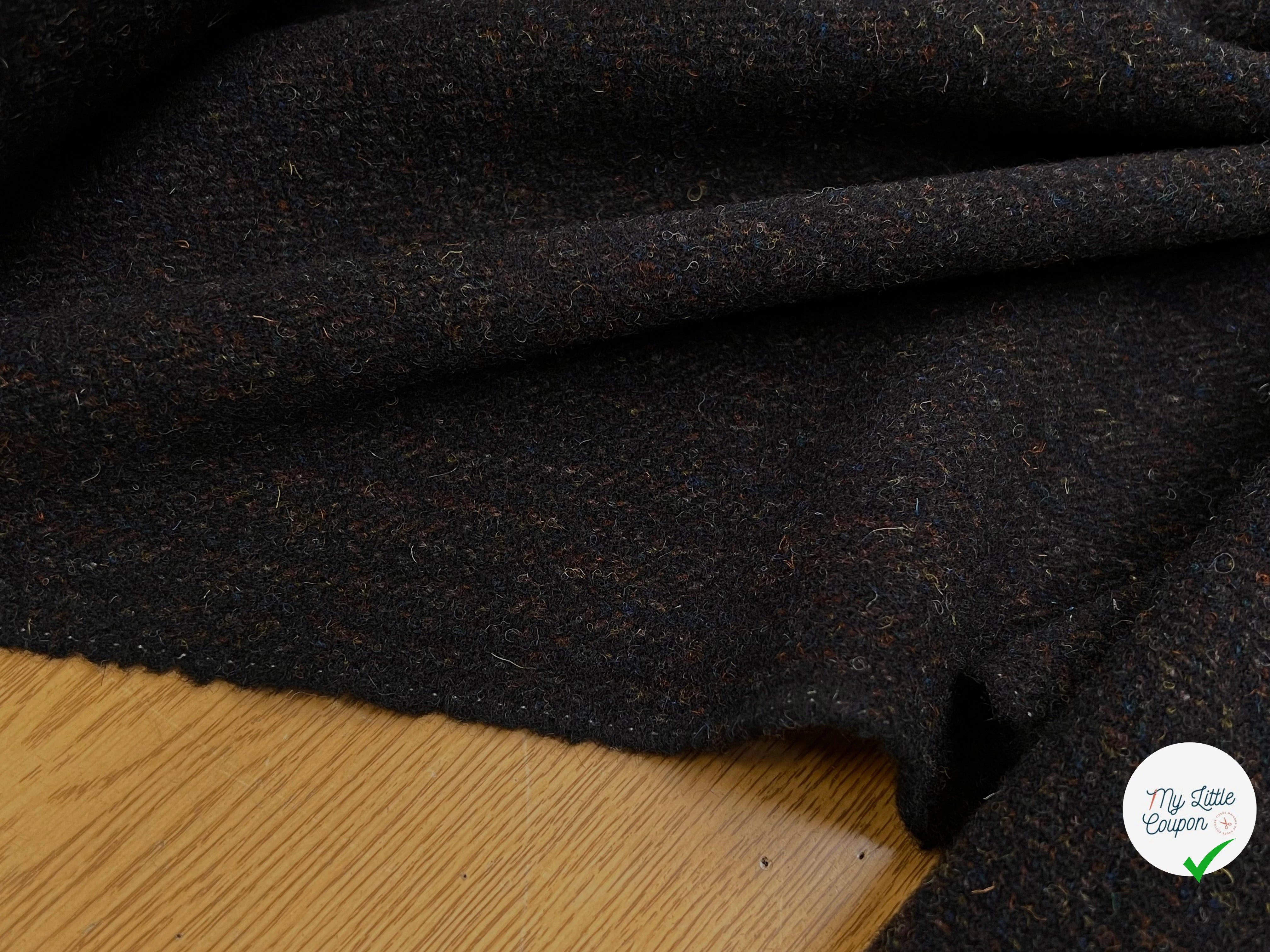 LAINAGE MANTEAU CHEVRON MULTICOLORES MARRON BLEU JAUNE 100% LAINE - My Little Coupon