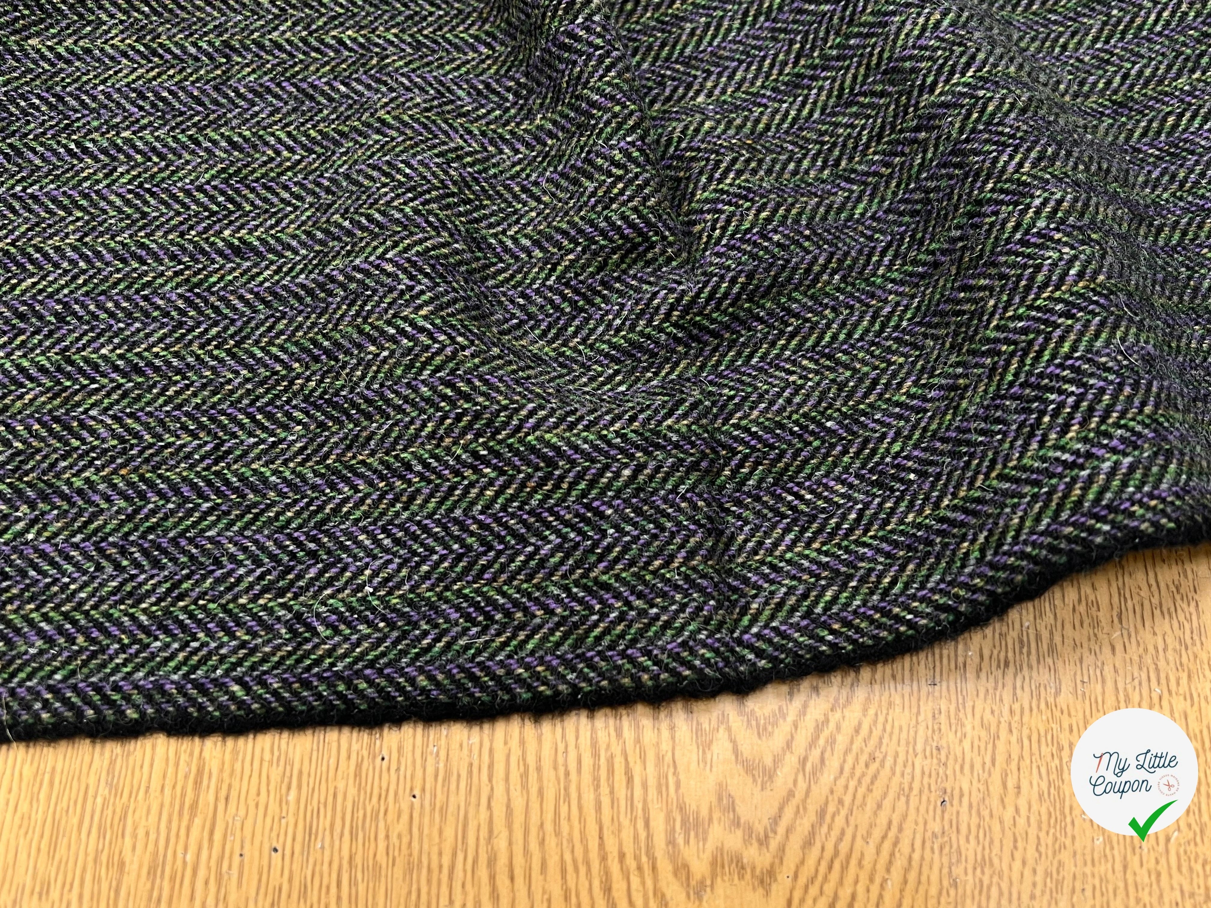 LAINAGE MANTEAU CHEVRON MULTICOLORES VIOLET VERT JAUNE 100% LAINE - My Little Coupon