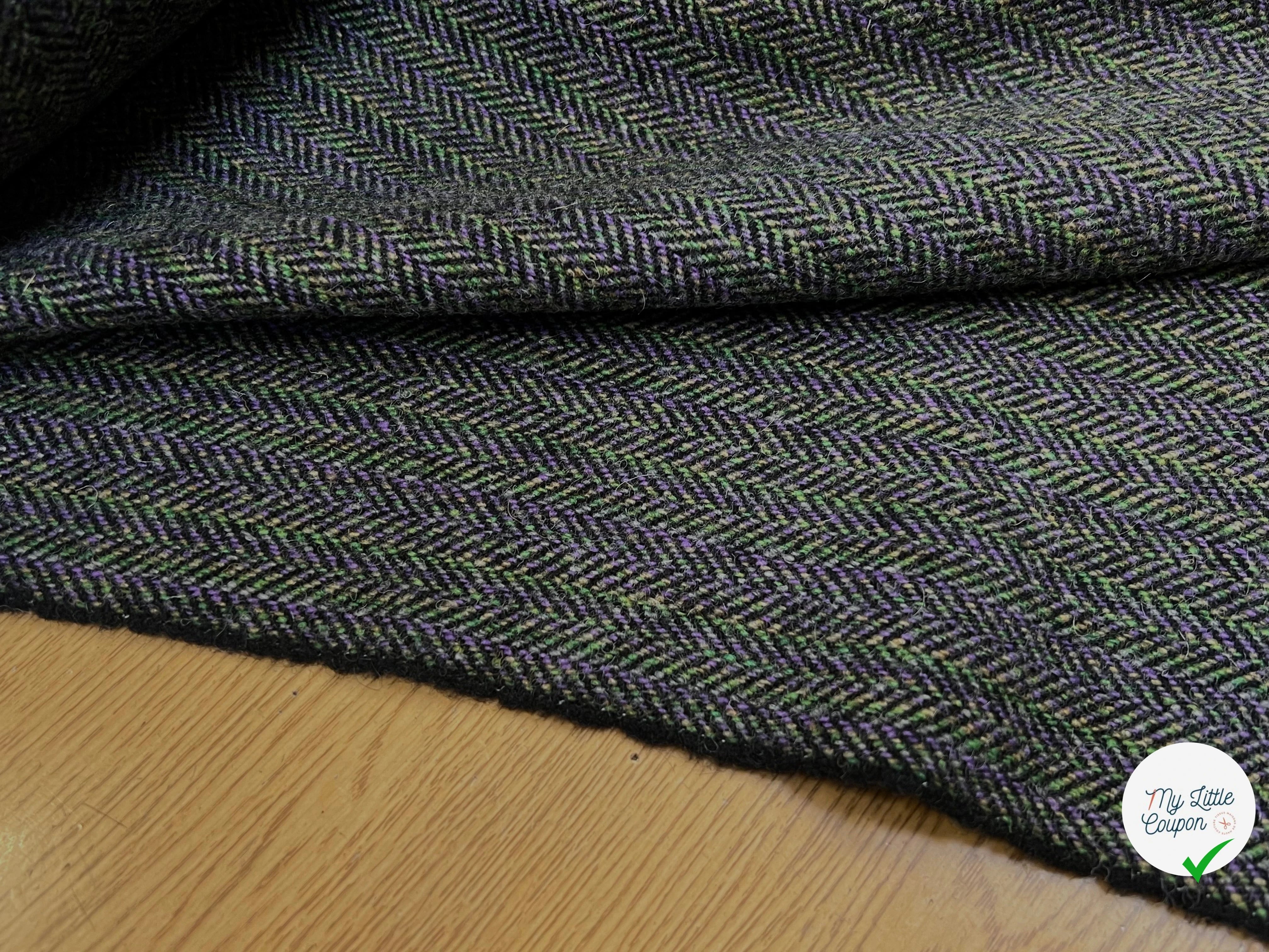 LAINAGE MANTEAU CHEVRON MULTICOLORES VIOLET VERT JAUNE 100% LAINE - My Little Coupon