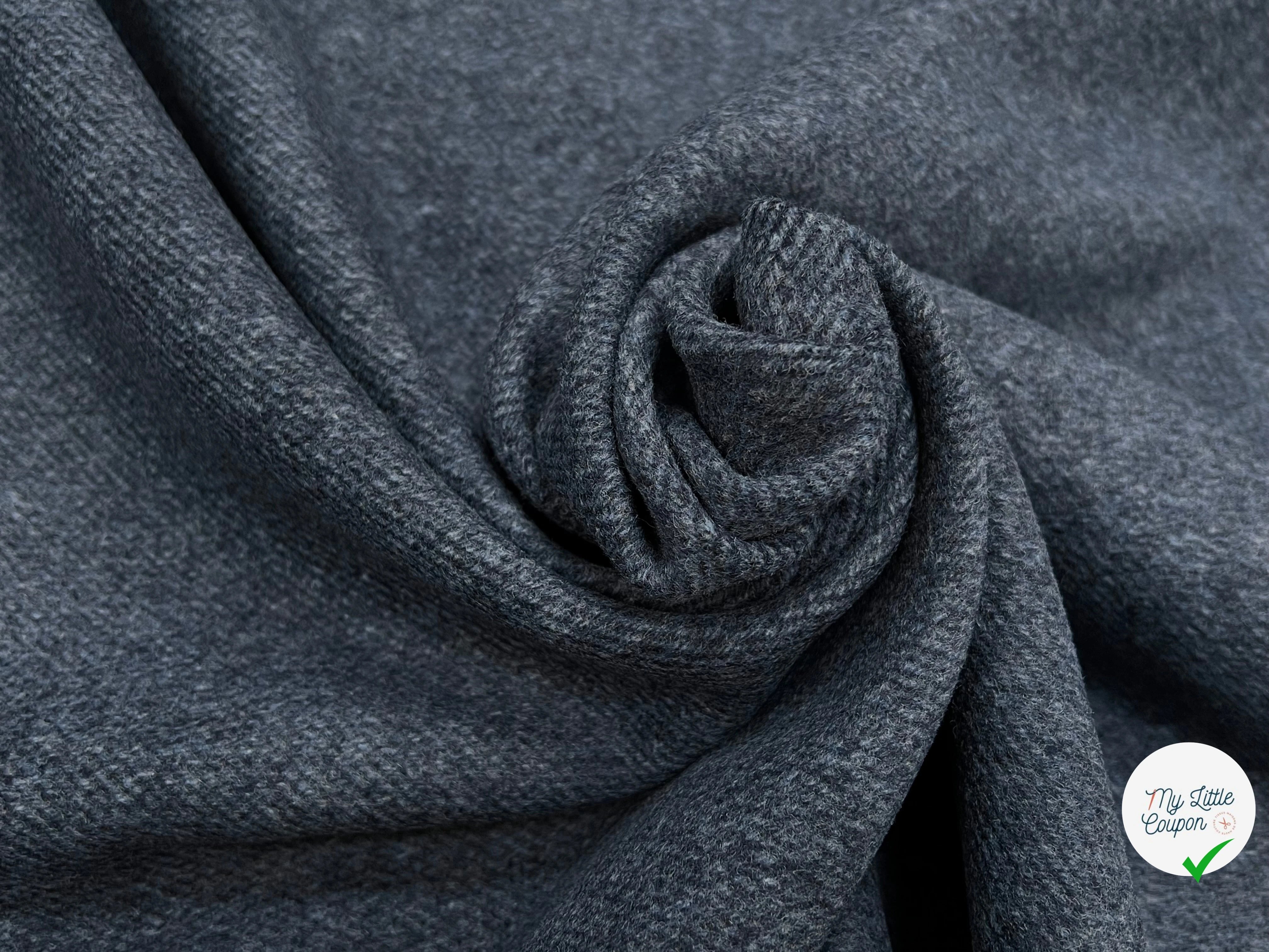 LAINAGE MANTEAU DOUX ENVERS STRIÉ BLEU GRIS - My Little Coupon