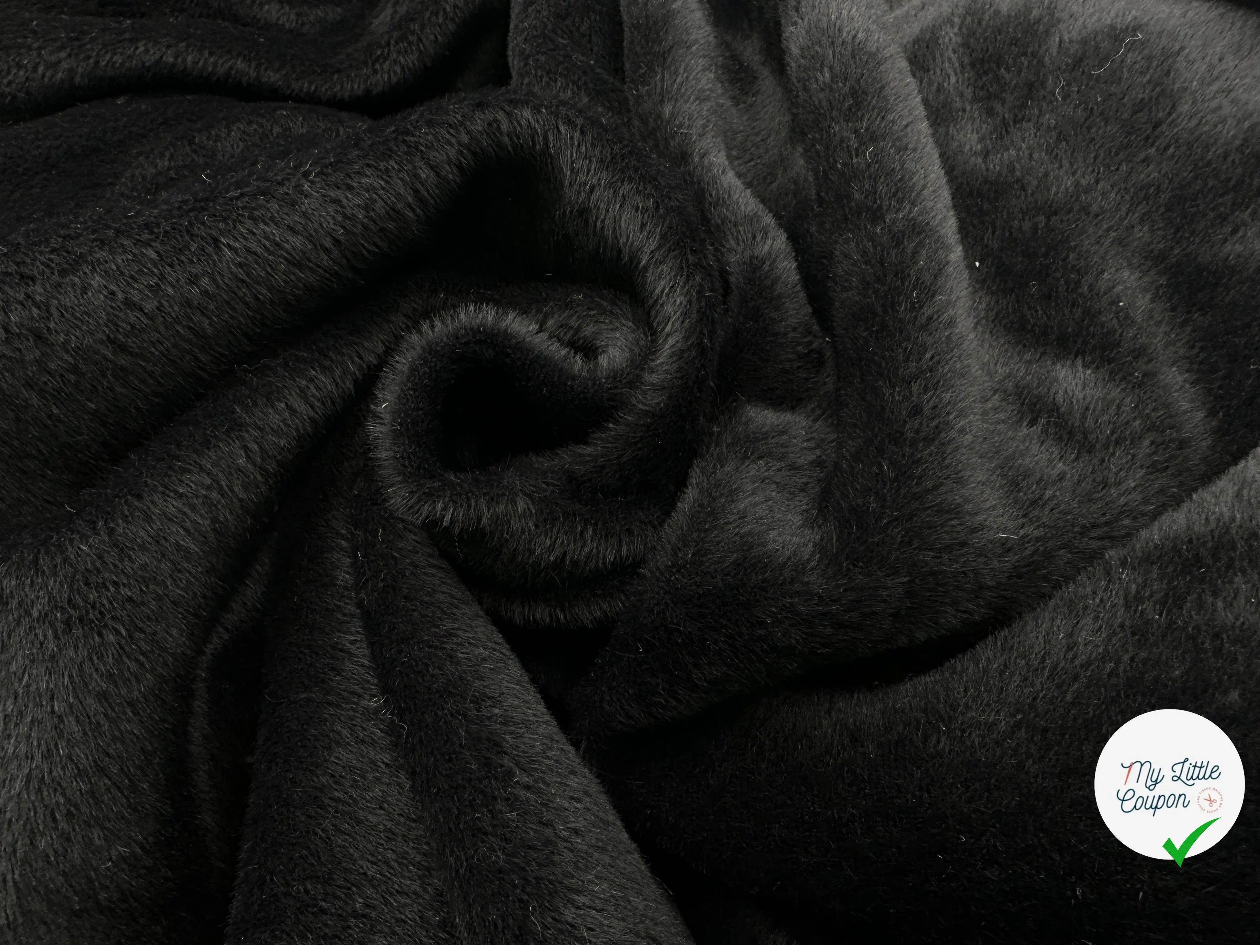 LAINAGE MANTEAU FOURRURE ALPAGA NOIR POILS COURT - My Little Coupon - tissu - coudre