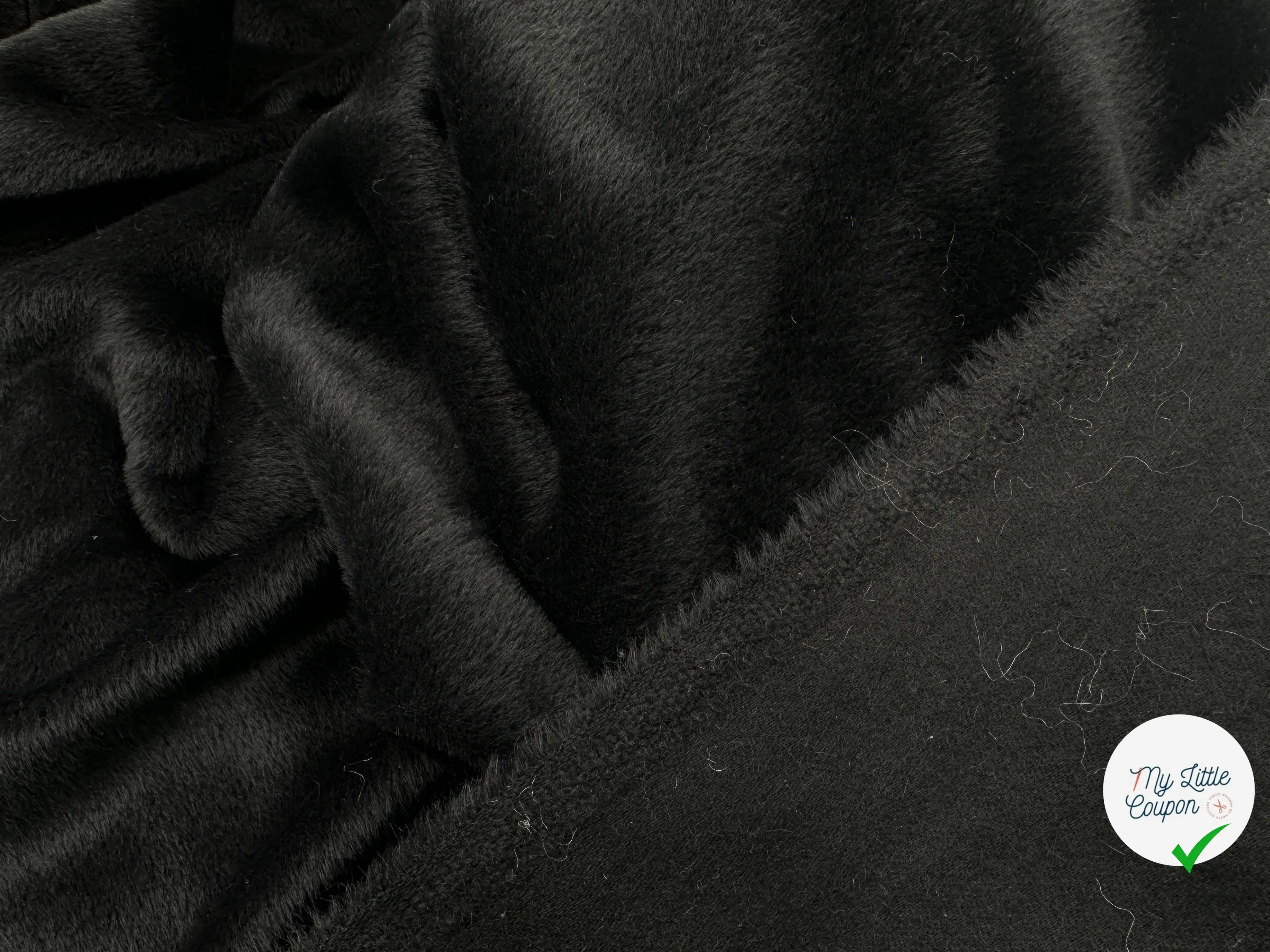 LAINAGE MANTEAU FOURRURE ALPAGA NOIR POILS COURT - My Little Coupon - tissu - coudre