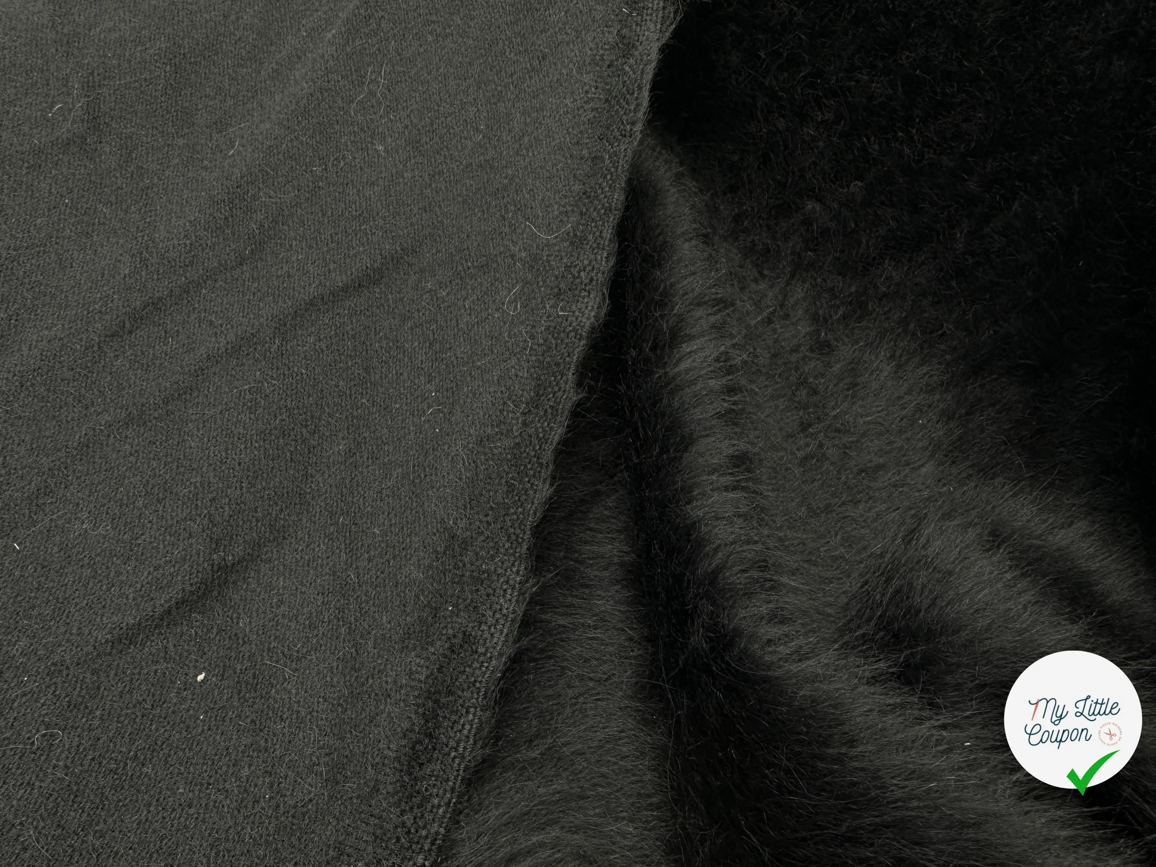 LAINAGE MANTEAU FOURRURE ALPAGA NOIR POILS LONGS - My Little Coupon - tissu - coudre