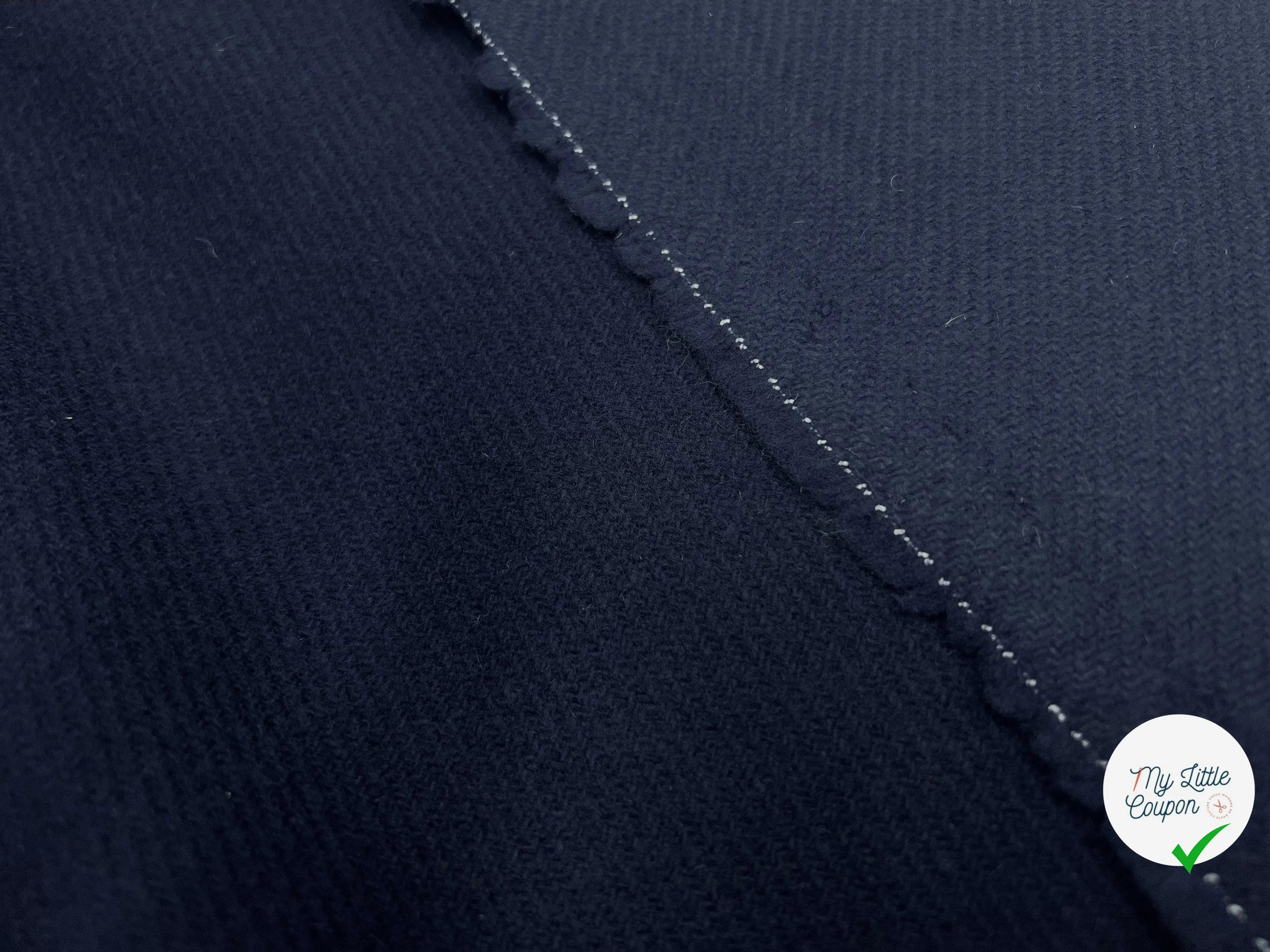 LAINAGE MANTEAU LÉGÈREMENT STRIÉ SUBLIME BLEU MARINE - My Little Coupon - tissu - coudre