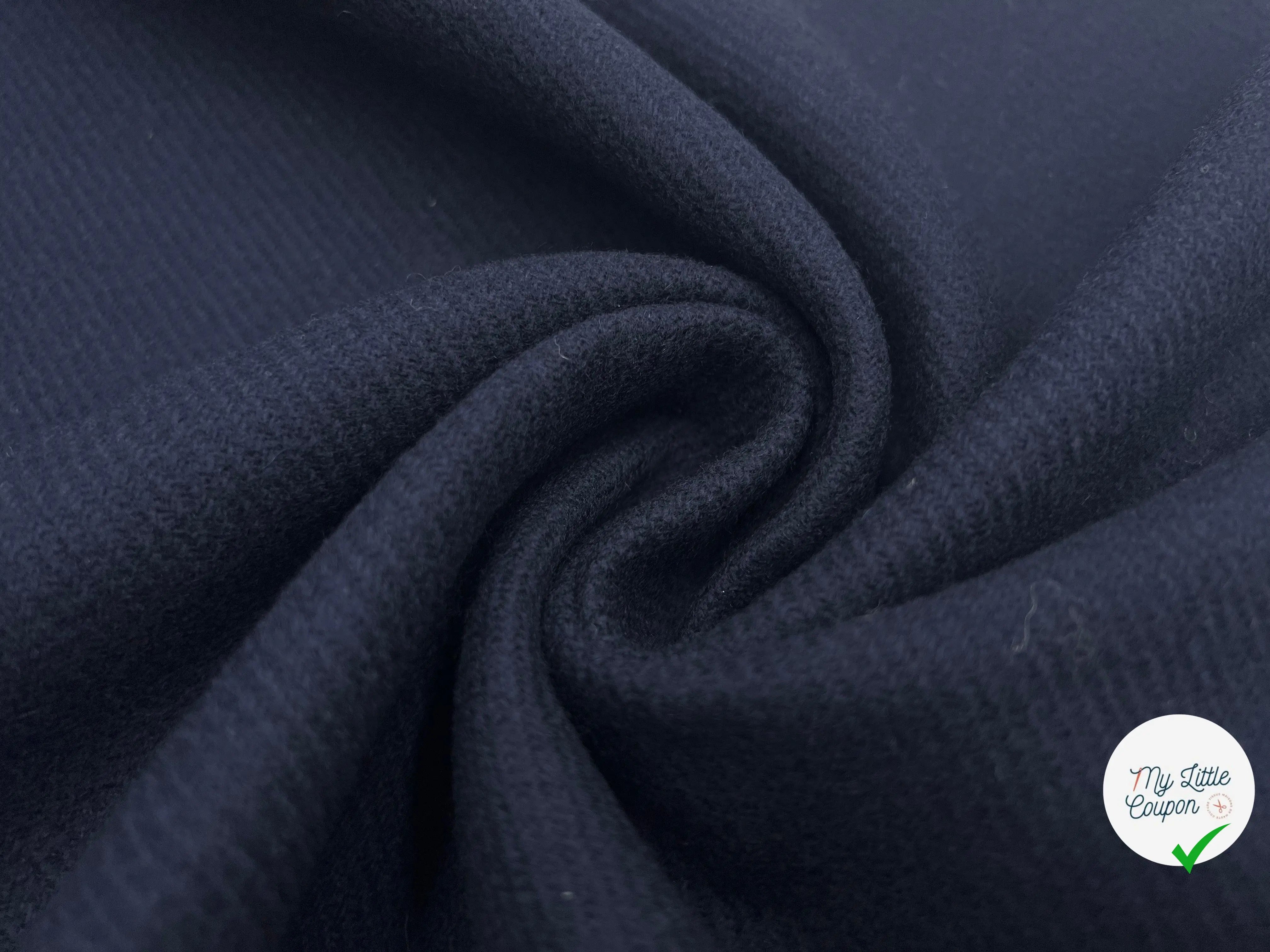 LAINAGE MANTEAU LÉGÈREMENT STRIÉ SUBLIME BLEU MARINE - My Little Coupon - tissu - coudre