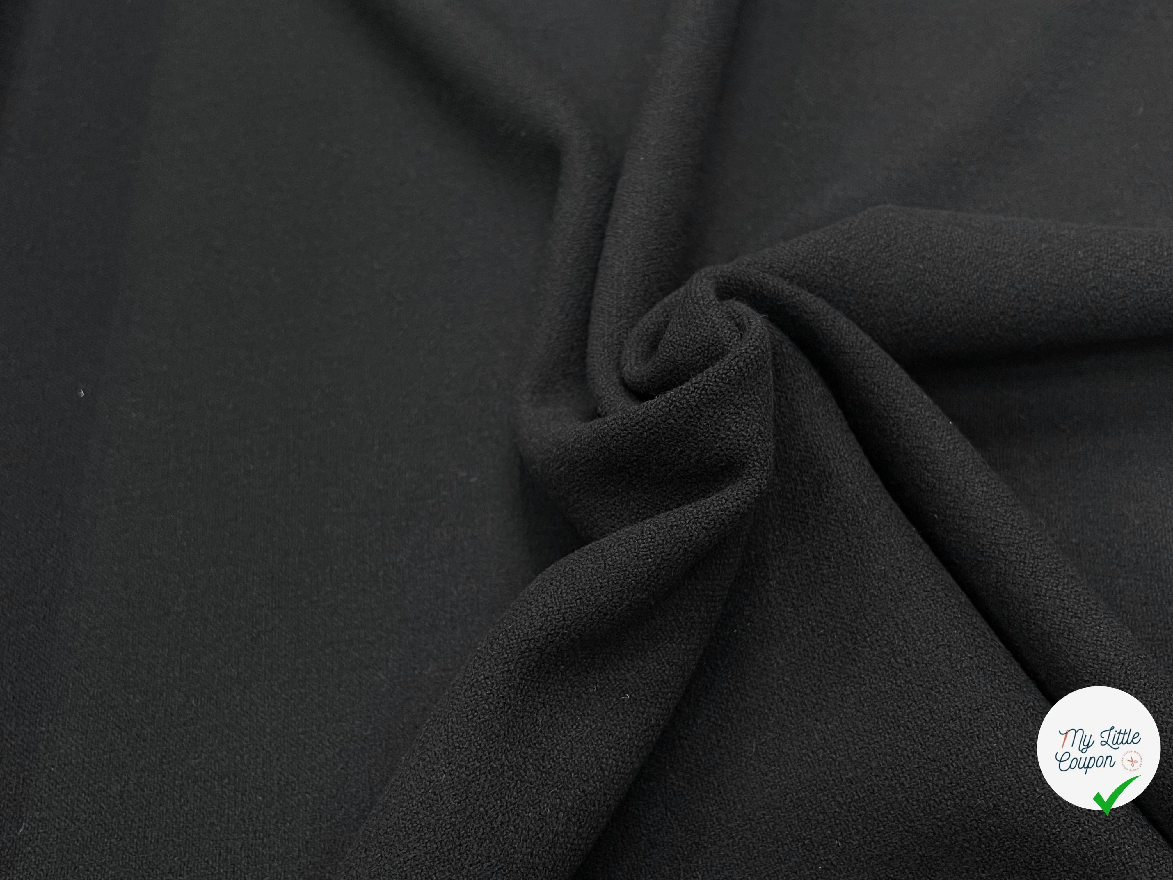 LAINAGE MANTEAU LOURD ASPECT TRICOT  100% LAINE NOIR - My Little Coupon