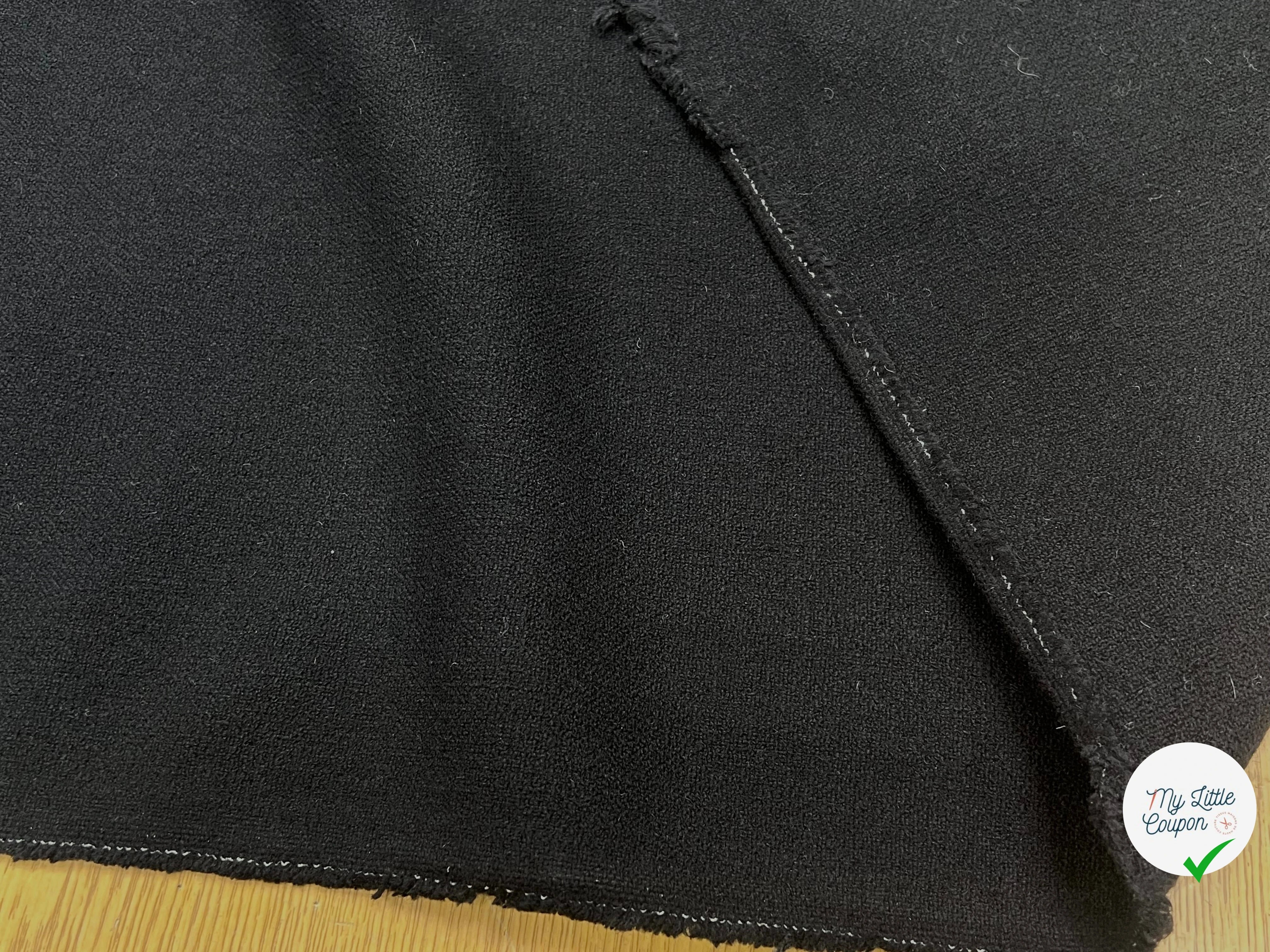 LAINAGE MANTEAU LOURD ASPECT TRICOT  100% LAINE NOIR - My Little Coupon