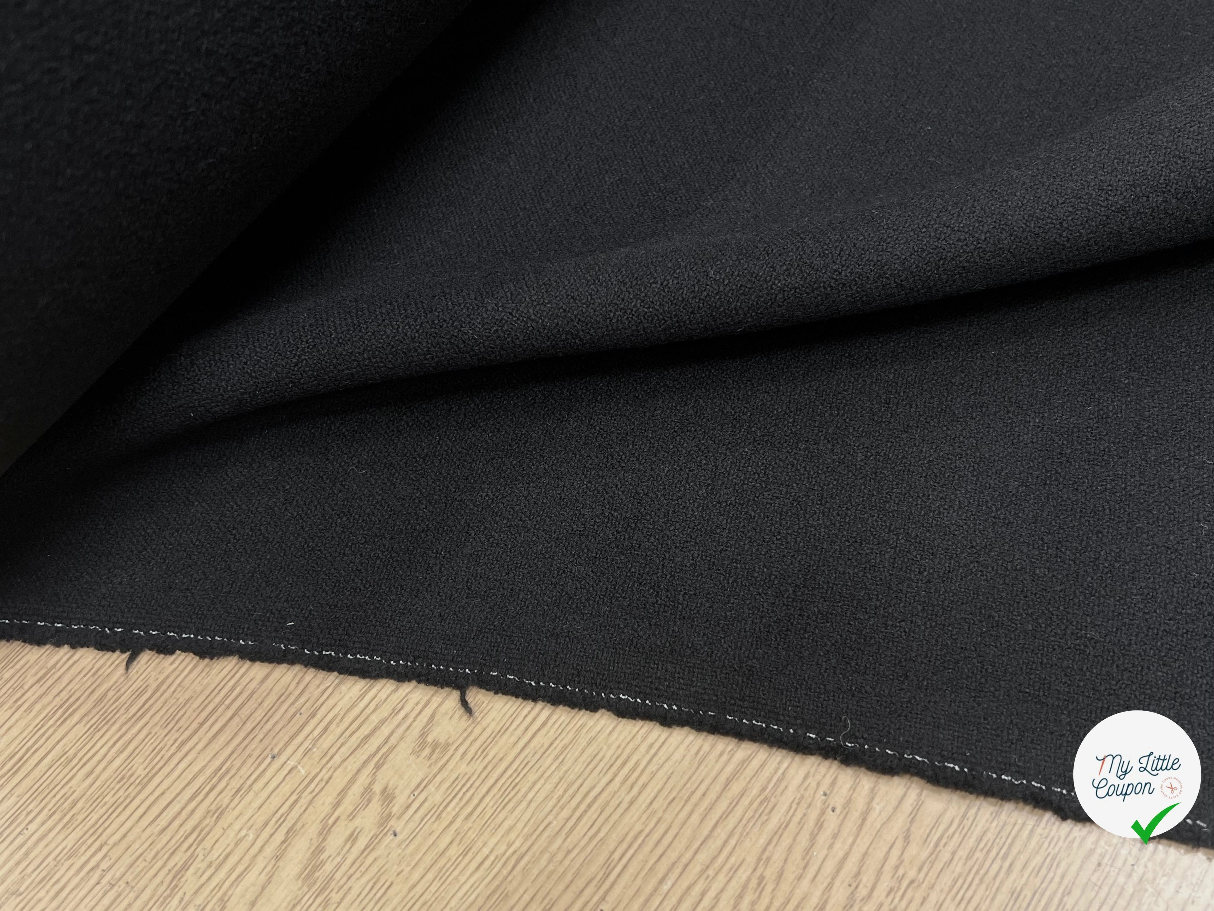 LAINAGE MANTEAU LOURD ASPECT TRICOT  100% LAINE NOIR - My Little Coupon