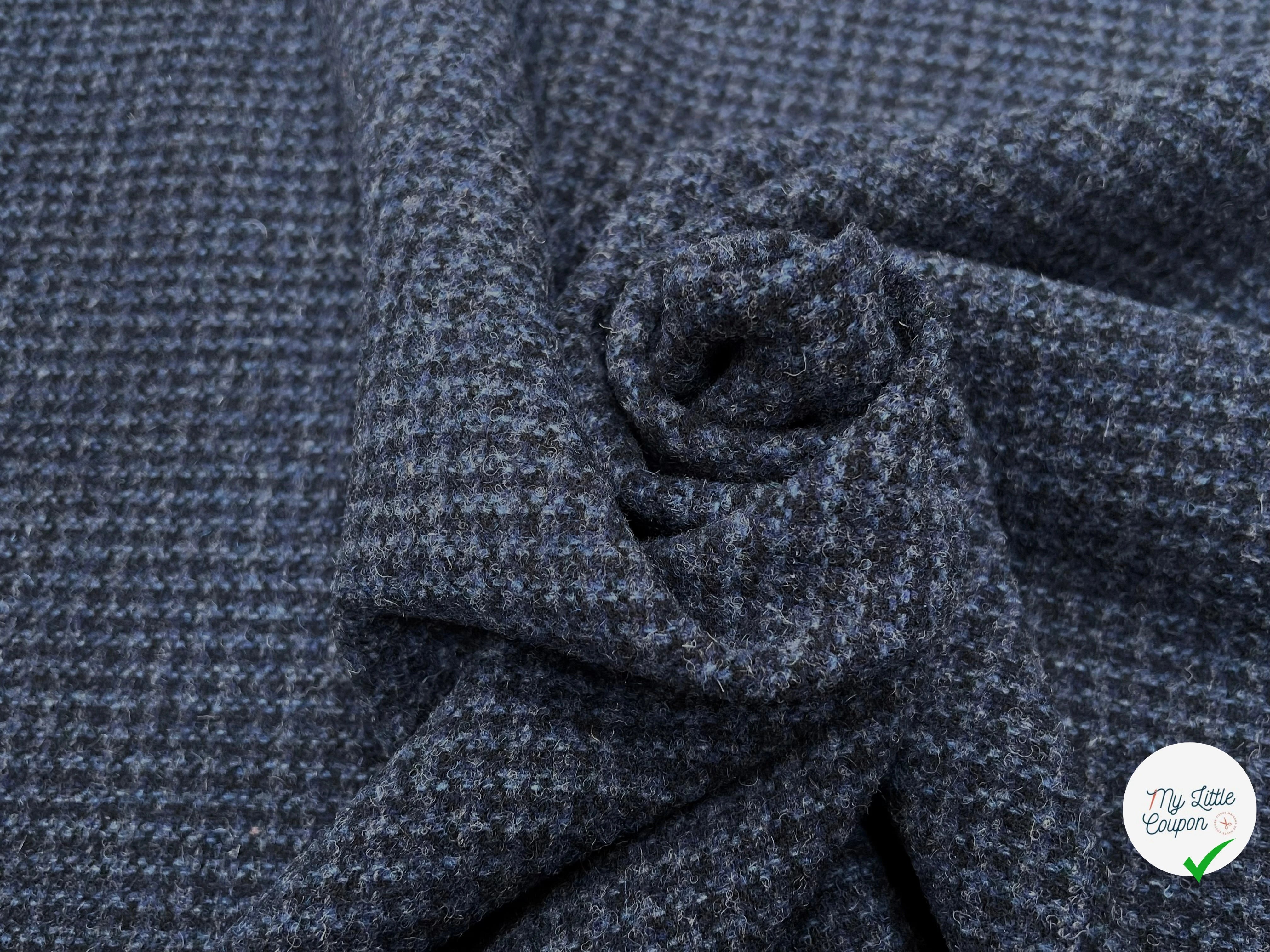 LAINAGE MANTEAU PETIT CARREAUX CHIC BLEU 100% LAINE 145CM - My Little Coupon