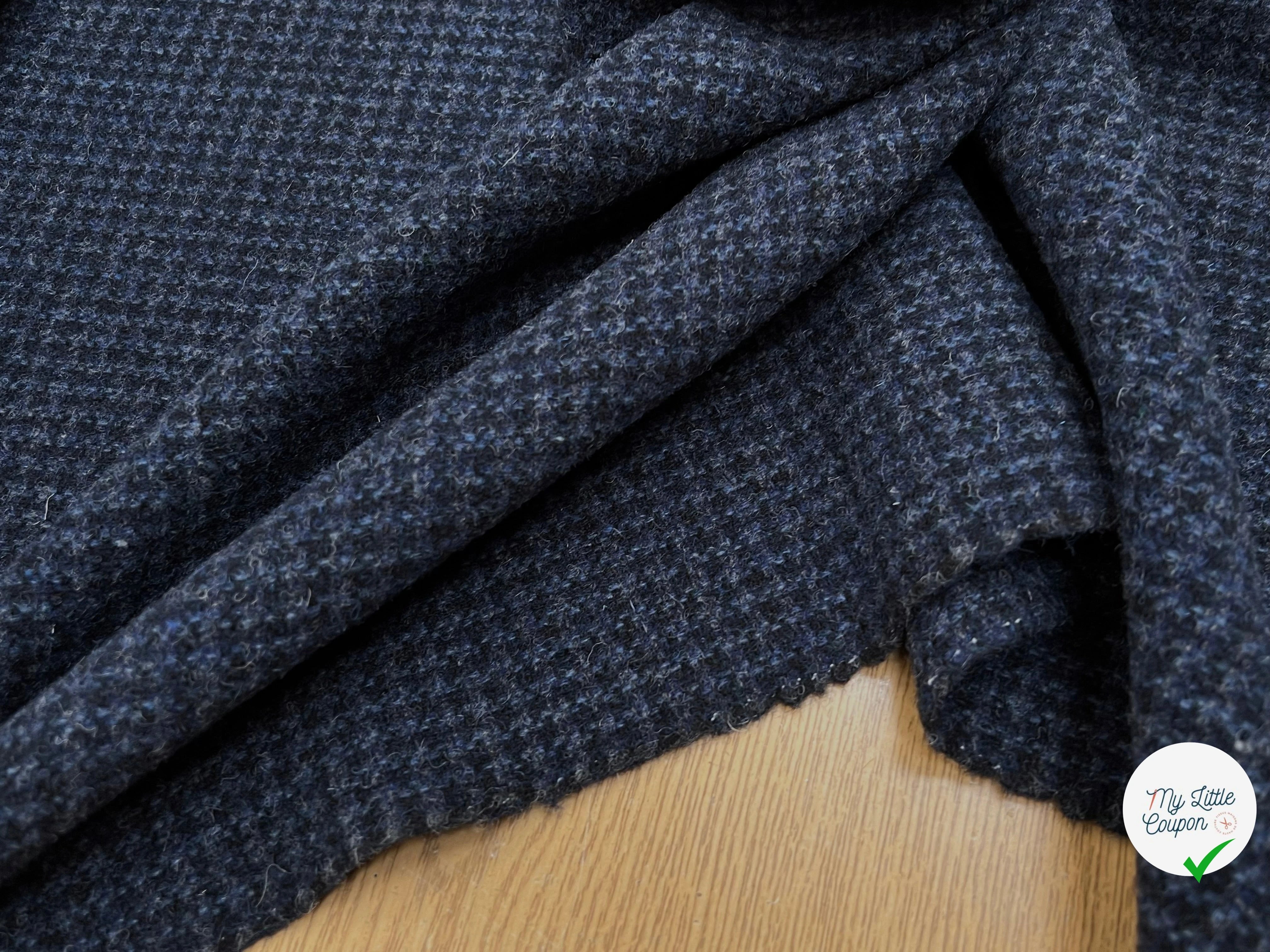 LAINAGE MANTEAU PETIT CARREAUX CHIC BLEU 100% LAINE 145CM - My Little Coupon