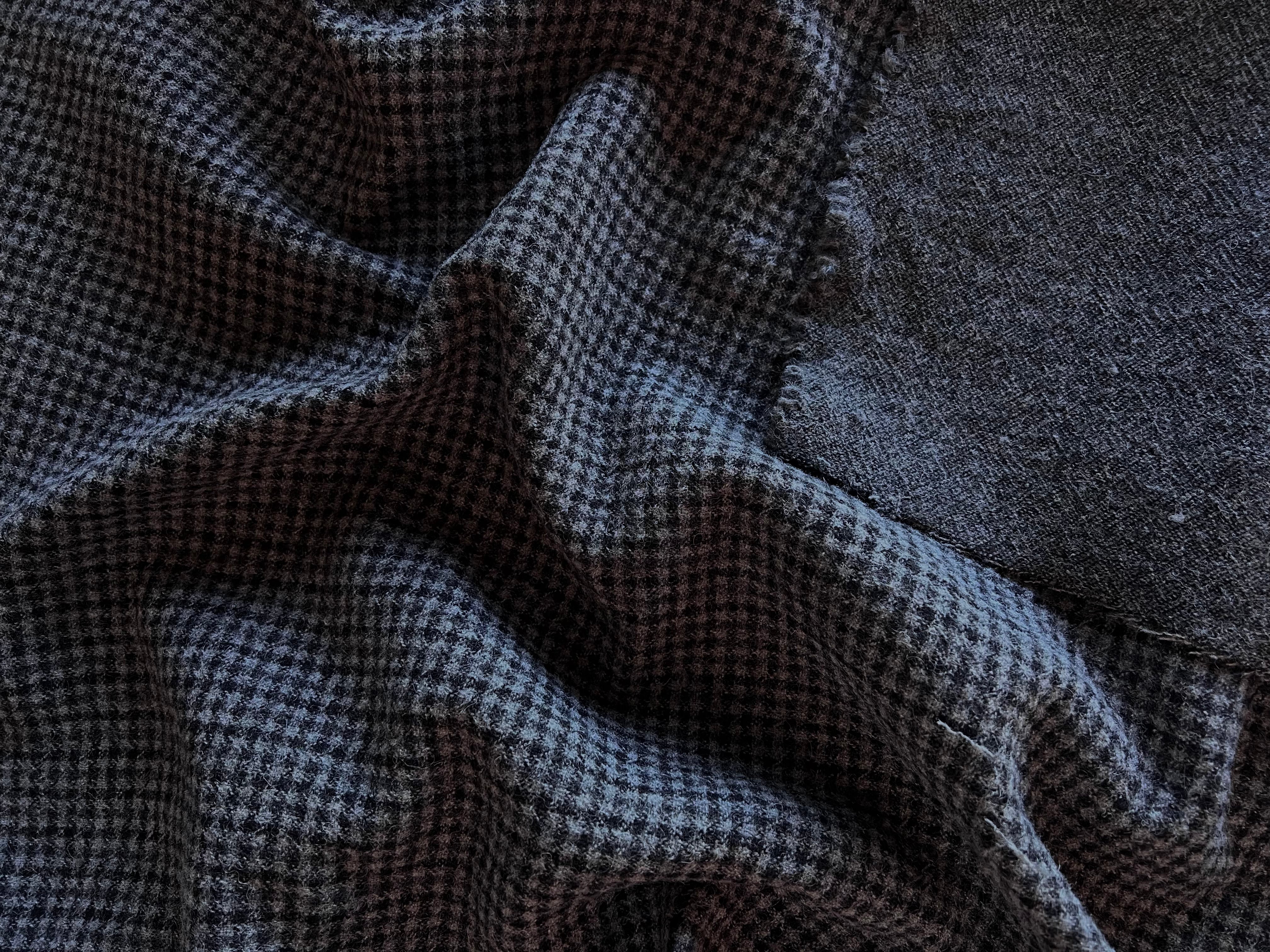 LAINAGE MANTEAU PETITS CARREAUX GRIS 100%LAINE - My Little Coupon