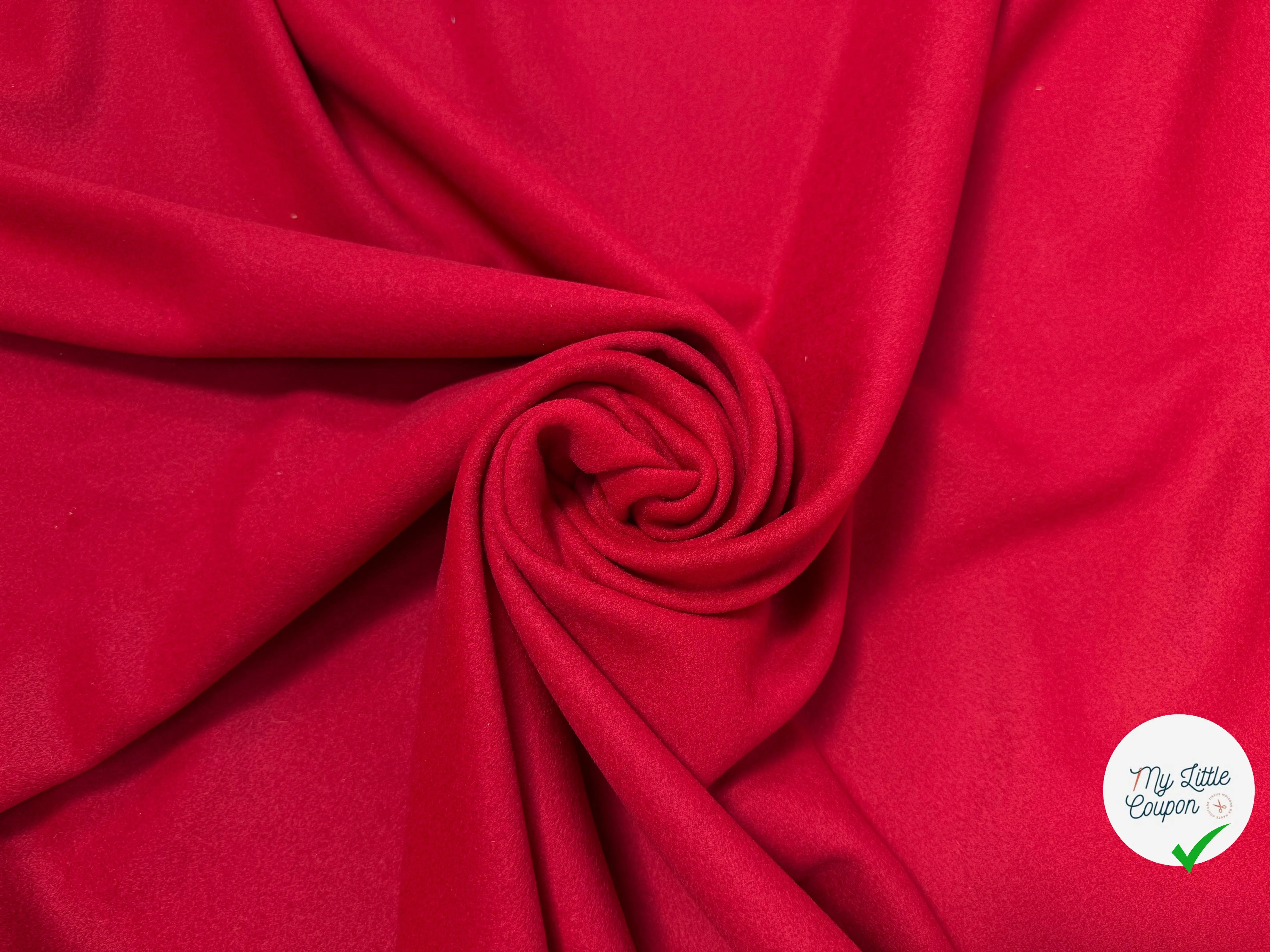 LAINAGE MANTEAU ROUGE CERISE UNI - My Little Coupon