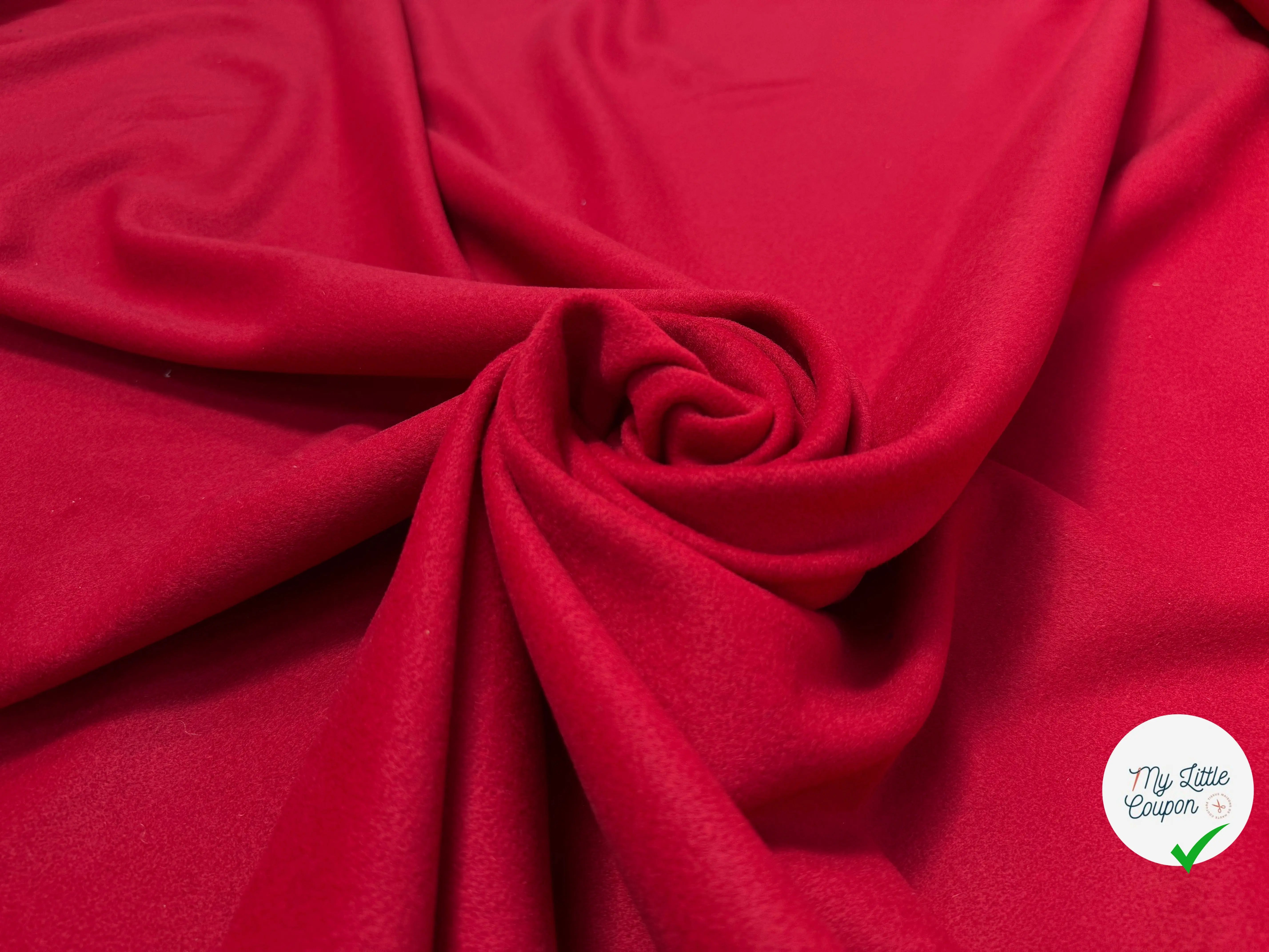 LAINAGE MANTEAU ROUGE CERISE UNI - My Little Coupon