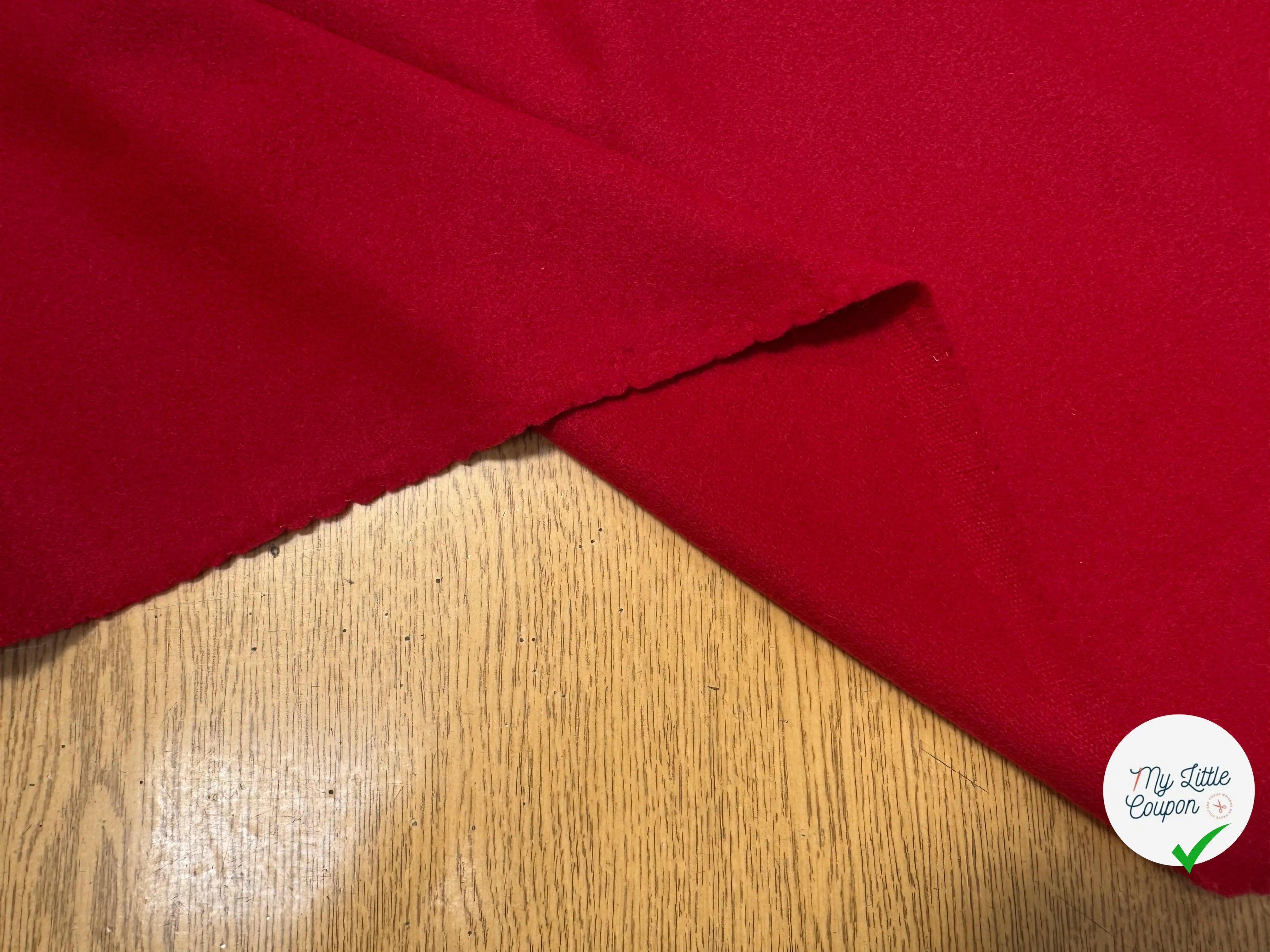 LAINAGE MANTEAU ROUGE CERISE UNI - My Little Coupon