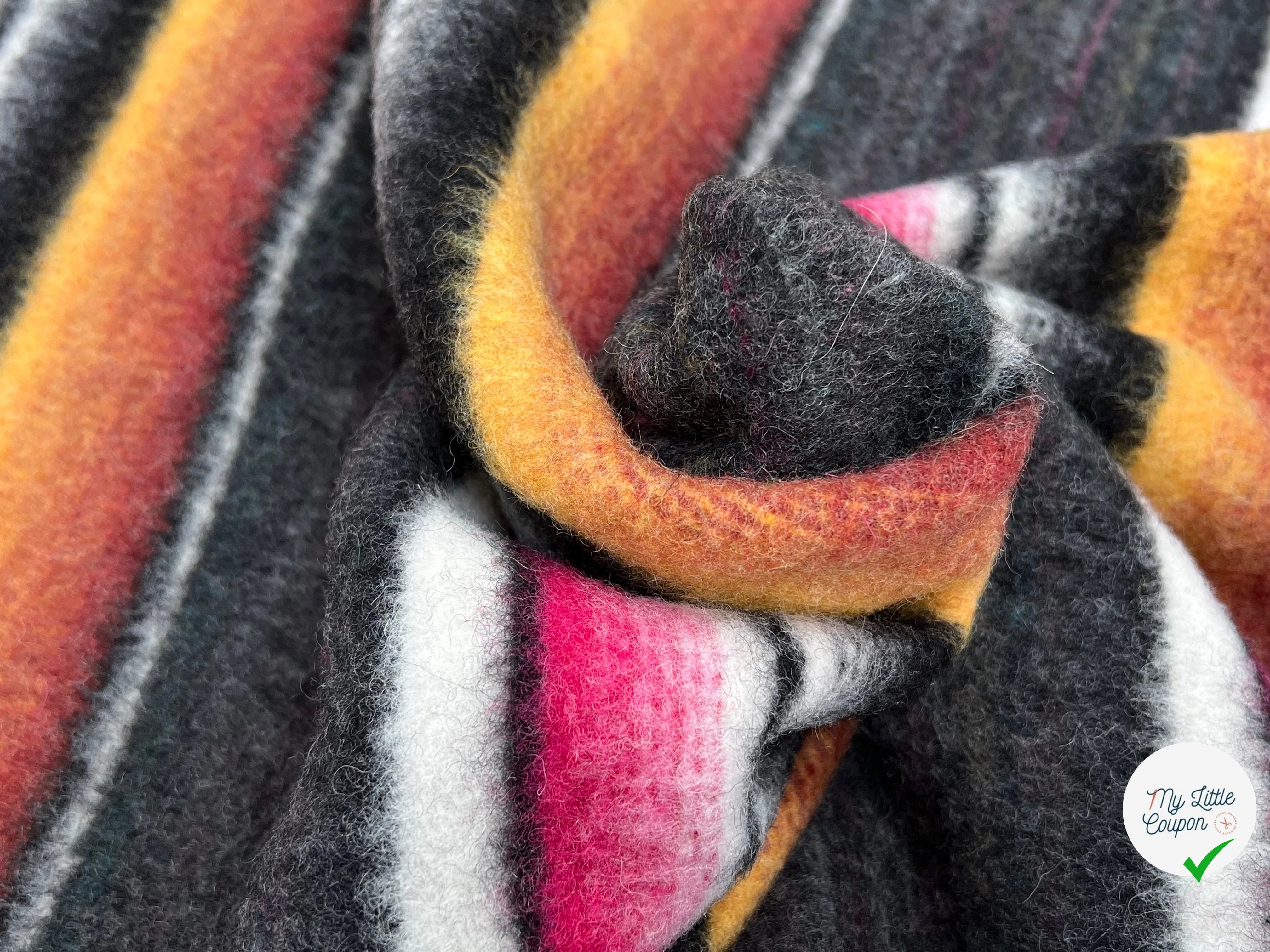 LAINAGE MANTEAU STRETCH À RAYURES MULTICOLORES 150CM - My Little Coupon