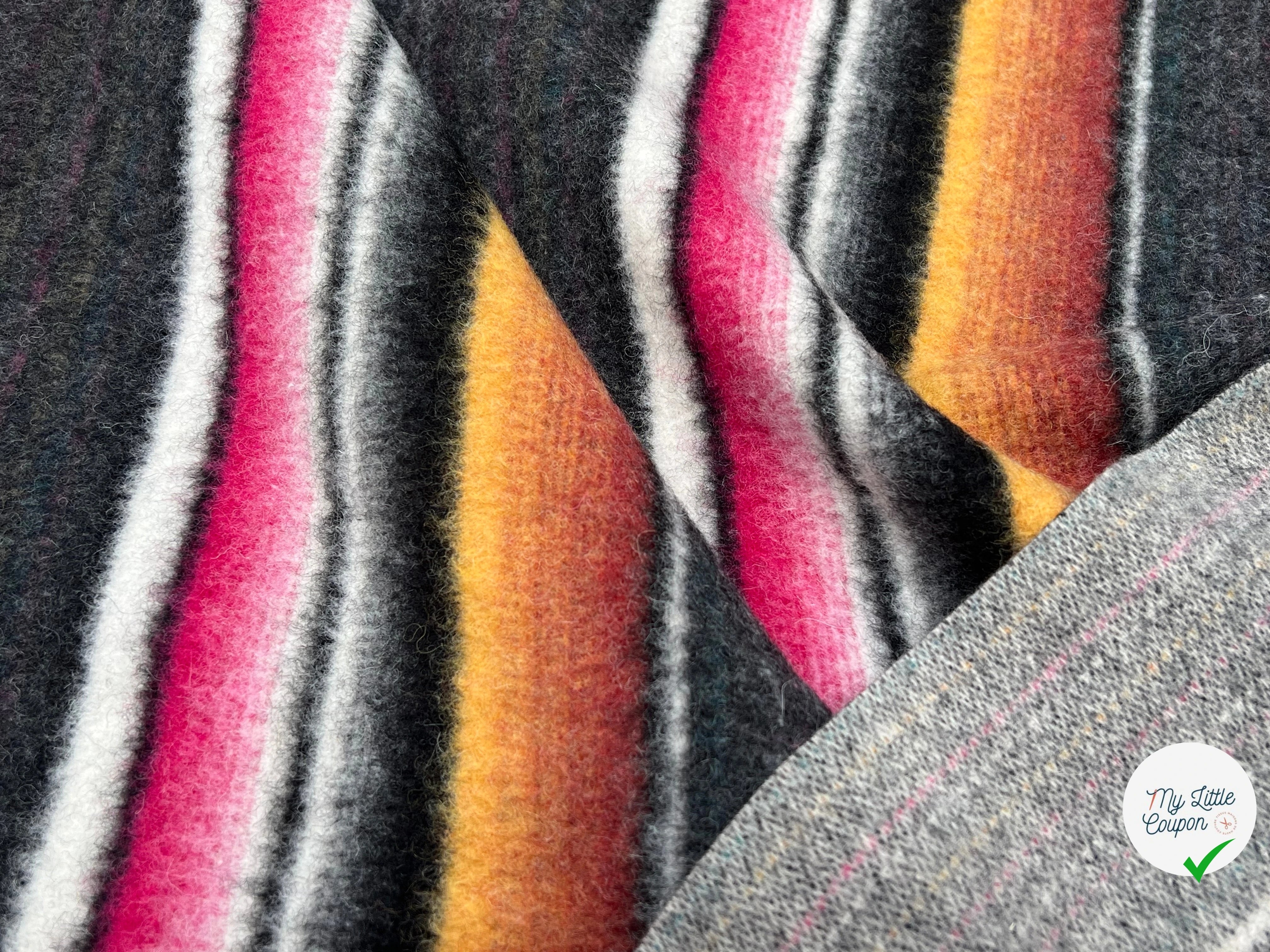 LAINAGE MANTEAU STRETCH À RAYURES MULTICOLORES 150CM - My Little Coupon